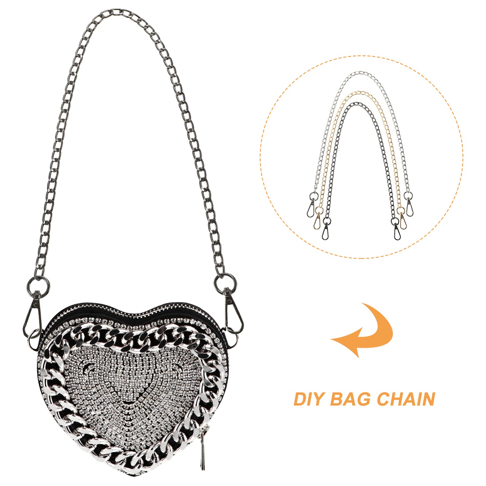 OSALADI 3-Piece DIY Bag Chain Accessories Set - Handbag Strap Replacement, Purse Crossbody Chain for Women | Perfect for Customizing Purses, Totes & Shoulder Bags
