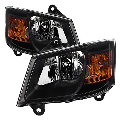 Jdragon Black Housing Replacement Headlights Compatible with Dodge Grand Caravan 2008-2010 Models (C/V SE SXT) - Durable LED Headlight Assembly for Night Driving & Off-Road Adventures