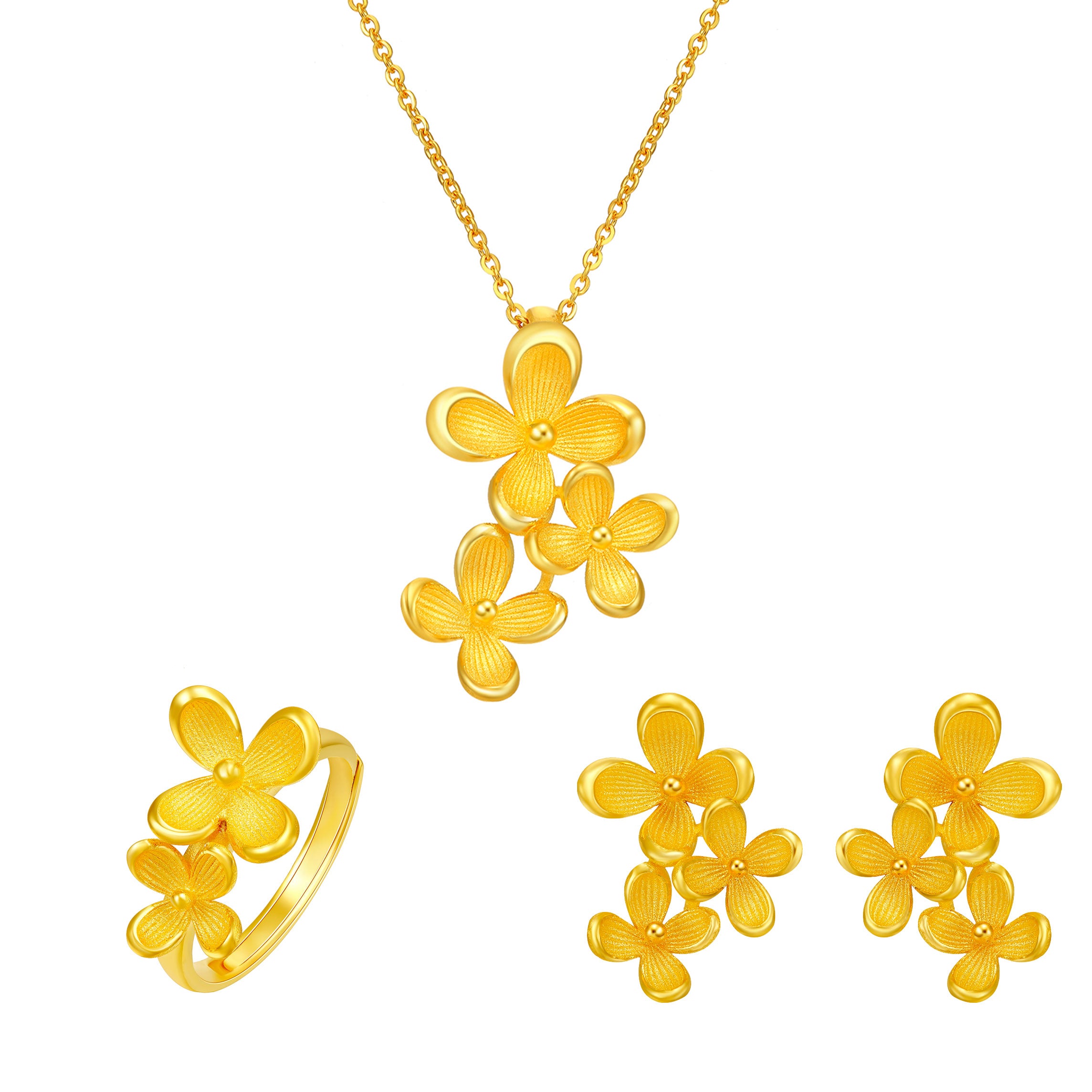 24K Gold Flower Necklace for Women - Elegant Floral Pendant Jewelry Gift for Birthday, Anniversary & Valentine's Day - Perfect for Everyday Wear & Special Occasions