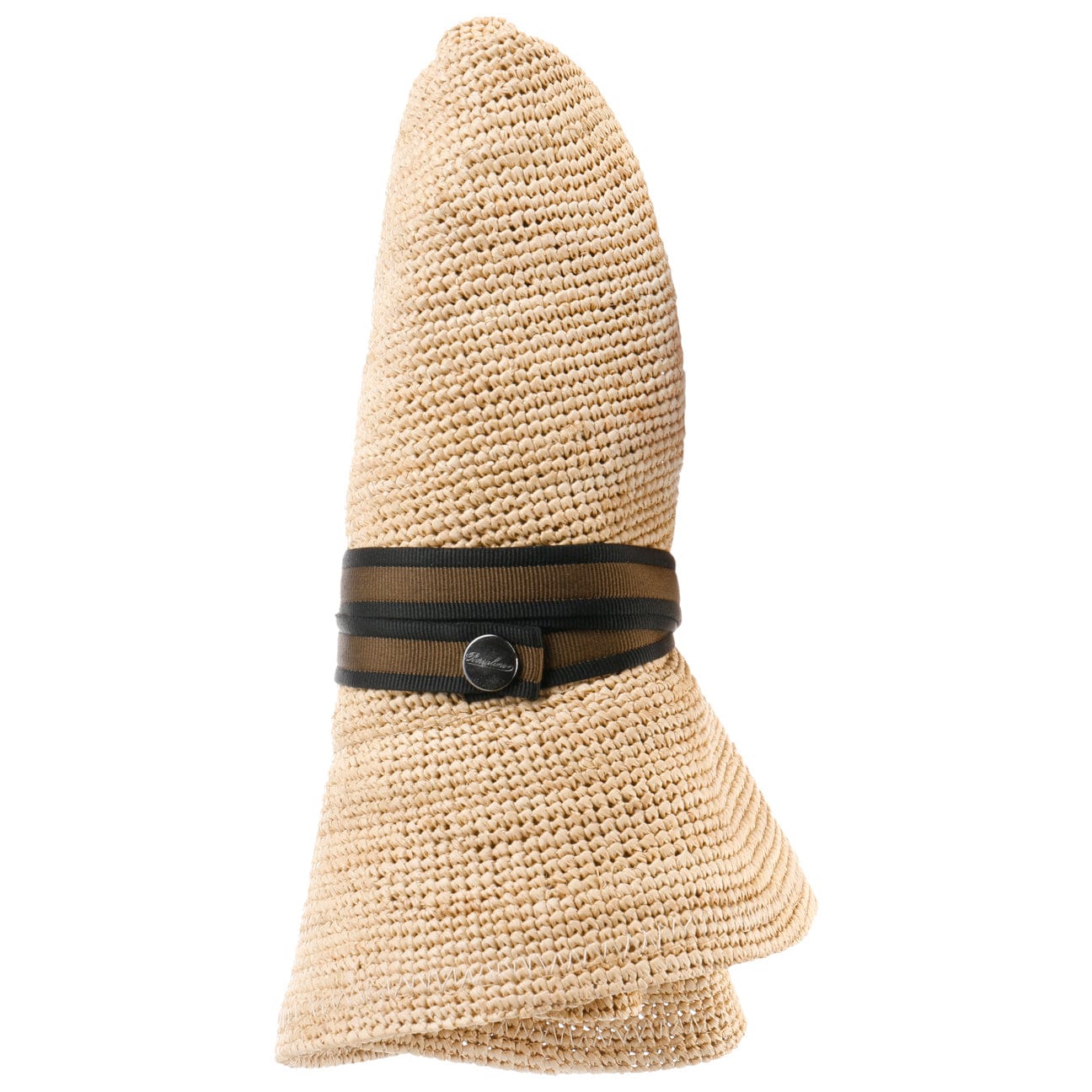 Borsalino Packable Crochet Straw Hat for Women - Lightweight Summer Beach Hat for Travel, Vacation & Outdoor Activities