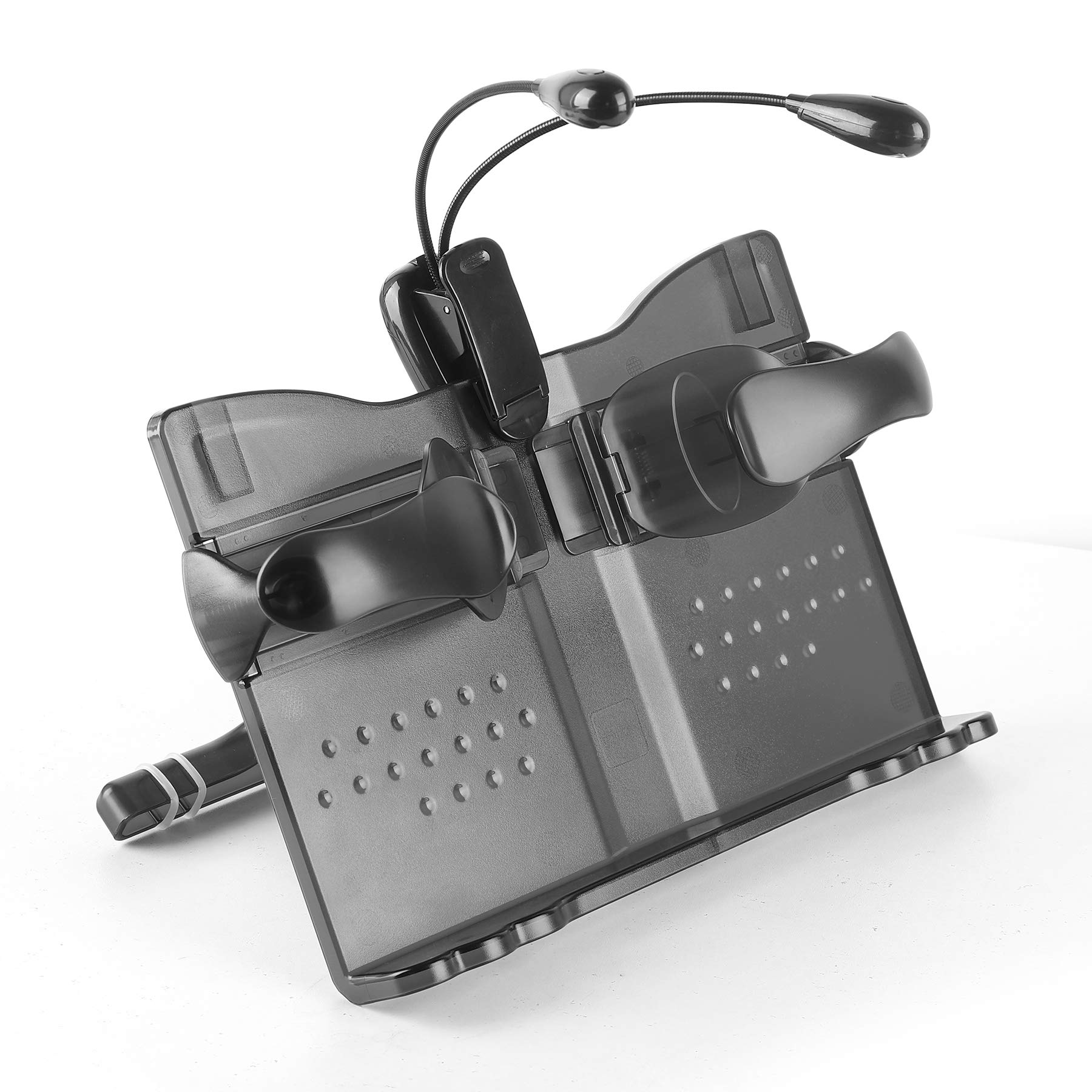 Adjustable Book Stand with LED Light & Page Holder Clips - ZZWS Reading Rest for Textbooks, Cookbooks, Magazines & Tablets - Perfect Bible Stand, Document Holder & Kindle Reading Rest for Home, Office & Study