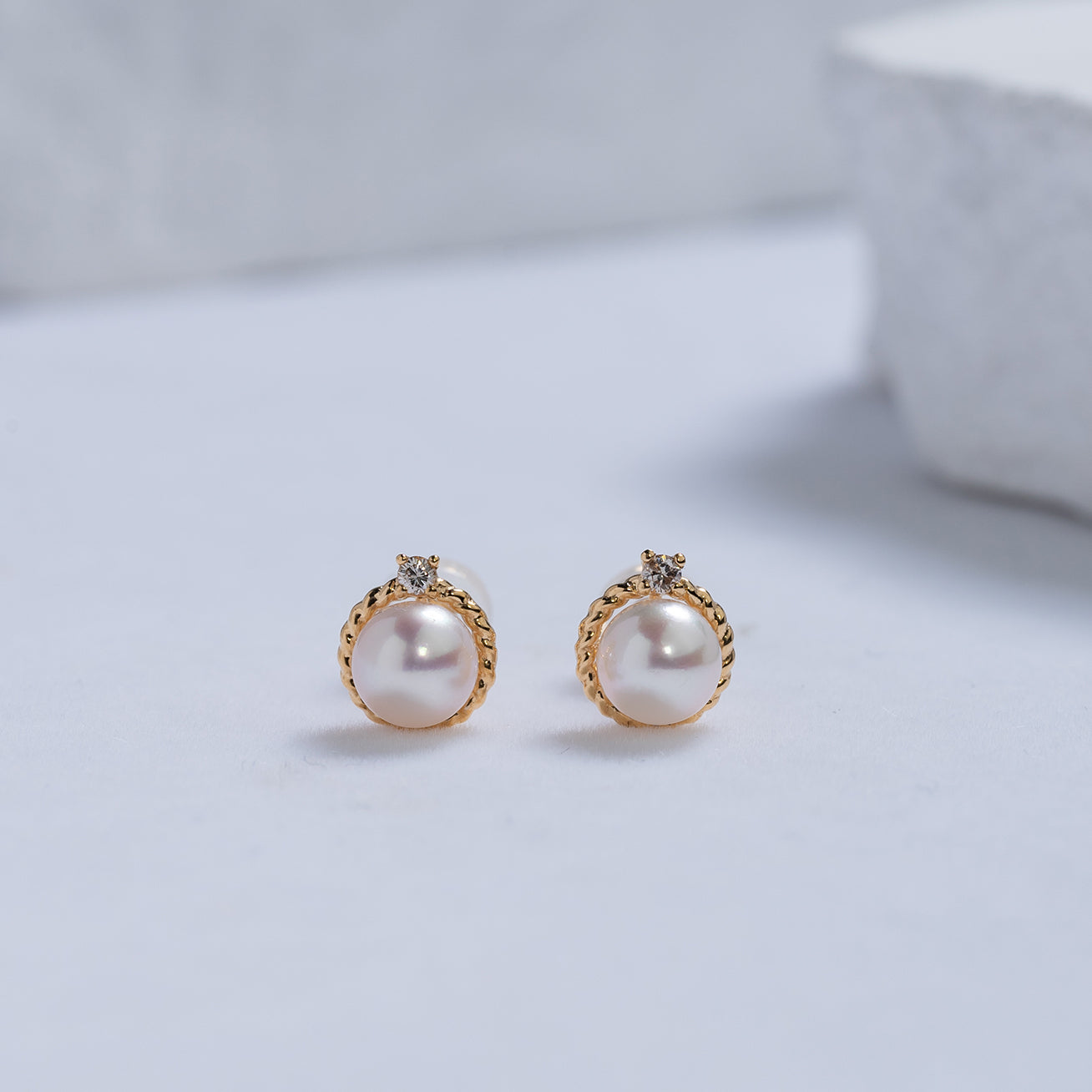 18K Solid Gold Diamond Akoya Hanadama Pearl Earrings for Women - Luxury Pearl Jewelry Gift for Wedding, Anniversary & Special Occasions