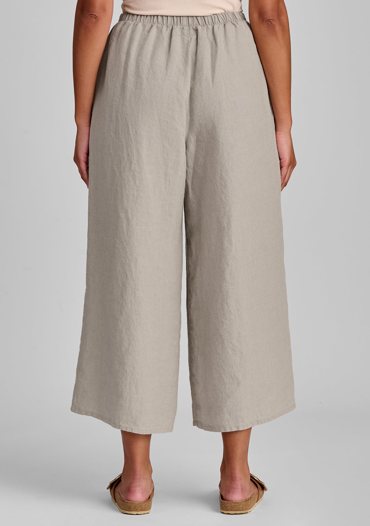 Sociable Flood Wide Leg Linen Pants for Women - Breathable Summer Casual Pants | Beach Vacation, Yoga, Lounge Wear - FINAL SALE
