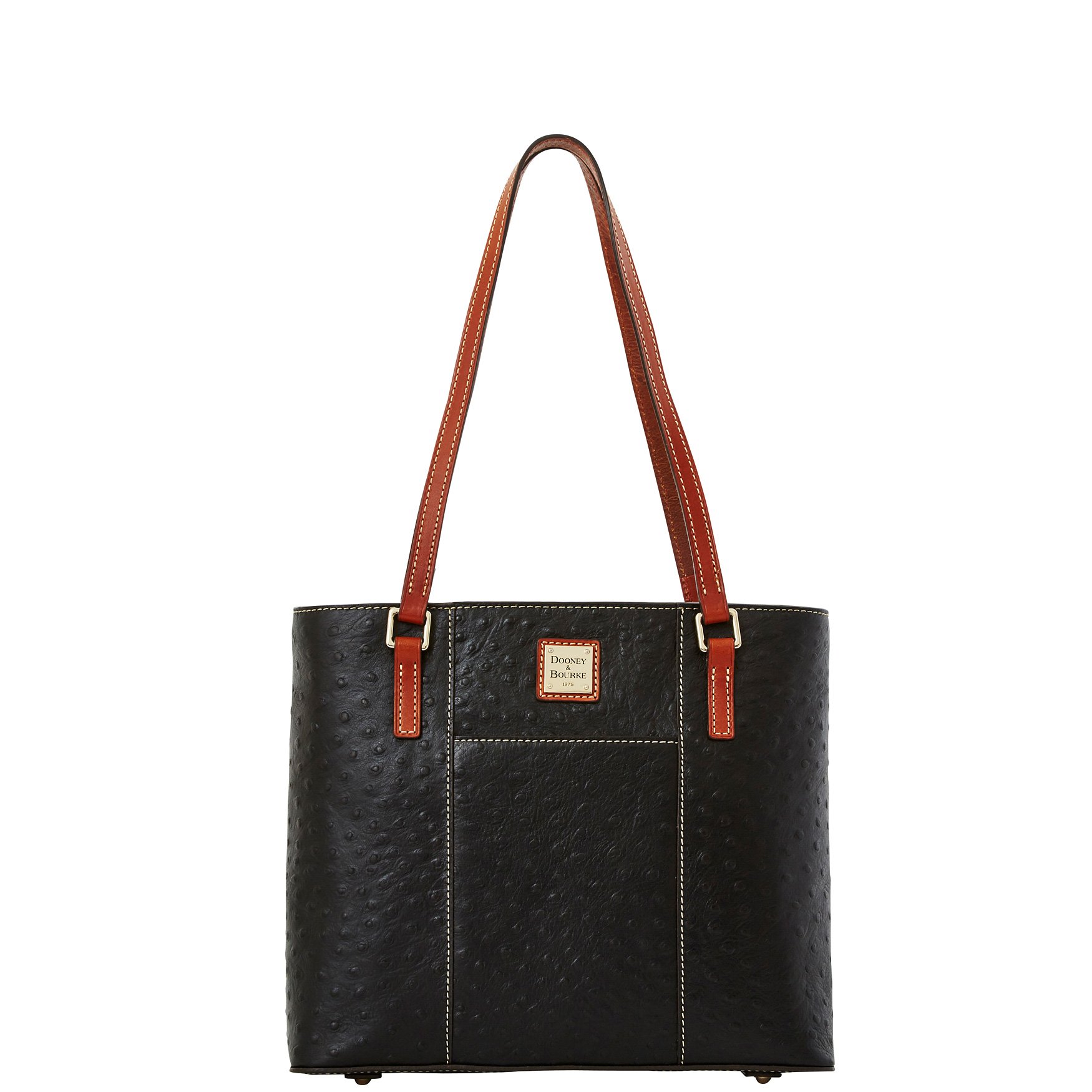 Dooney & Bourke Small Lexington Ostrich Leather Tote Bag for Women - Black Handbag for Work, Travel & Everyday Use