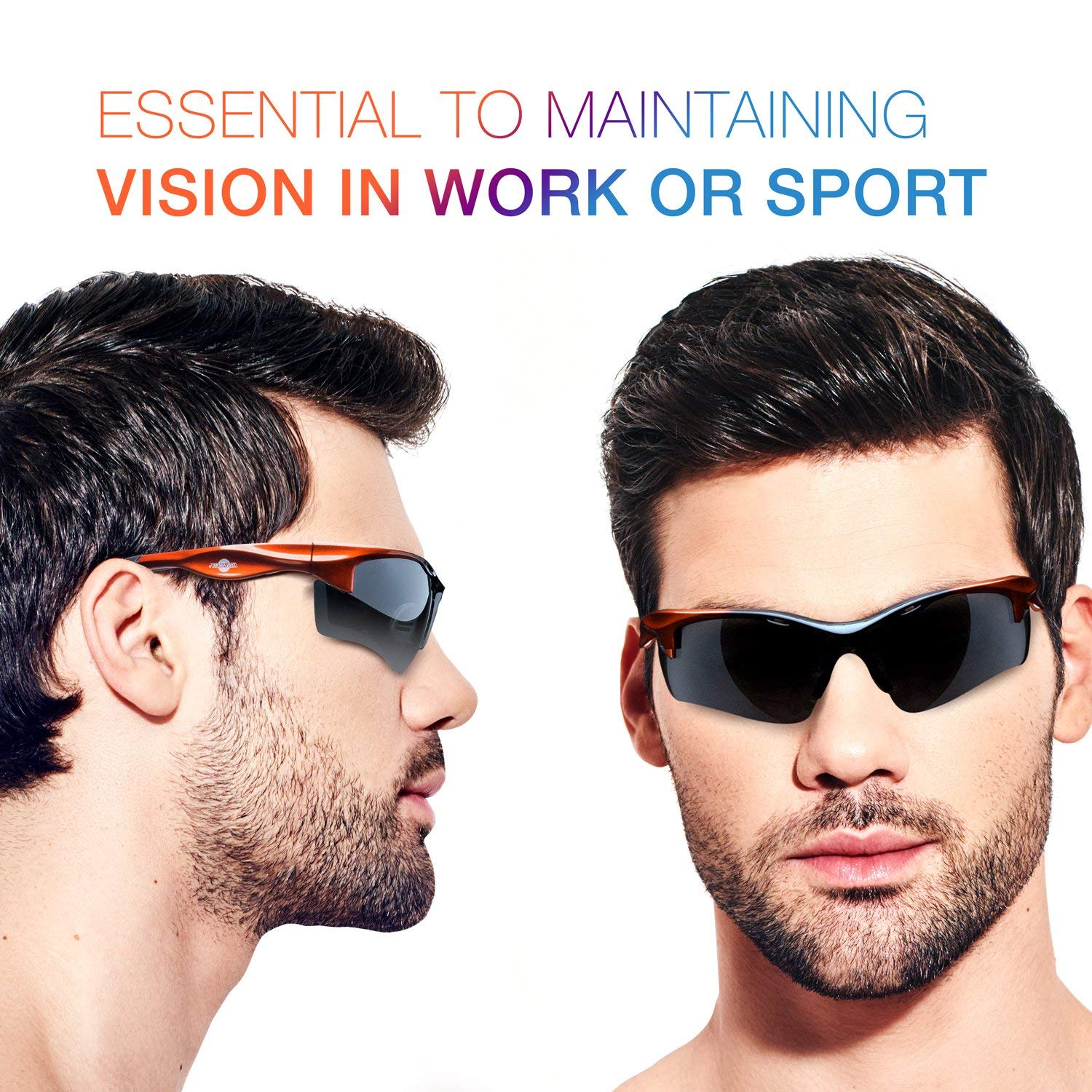 ToolFreak Polarized Rebel Safety Glasses - ANSI Z87.1-2015 Certified, U6 UV Protection - Dark Smoke Tinted Lens for Outdoor Work, Cycling & Driving - Anti-Fog, Secure Fit & Distortion-Free Vision - Includes Hard Case, Microfiber Cloth & Adjustable Neck Cord
