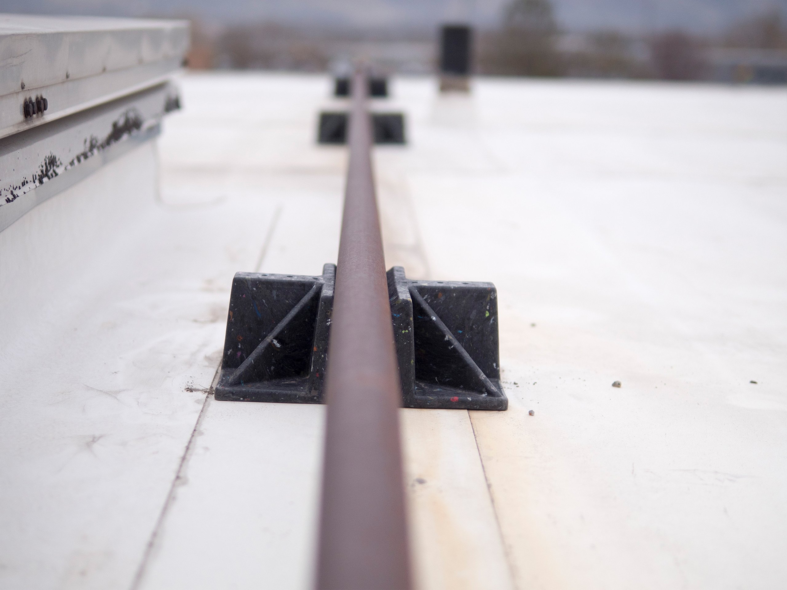 Heavy Duty Saddle Support Rooftop Pipe Stand - UV Resistant Recycled Plastic Pipe Cradle & Sleeper Curb with Strut Attachment Holes | Perfect for Roofing, HVAC, and Construction Projects