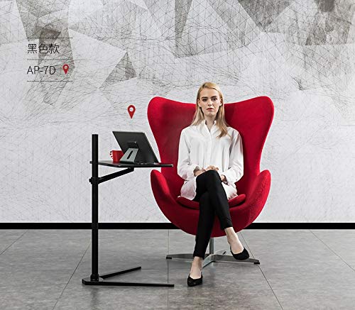 Adjustable Aluminum Laptop Floor Stand (7-20 Inch) - Height Adjustable Bedside & Sofa Desk for Notebook, Tablet PC - Silver | Perfect for Home Office, Bedroom Workspace & Living Room Use