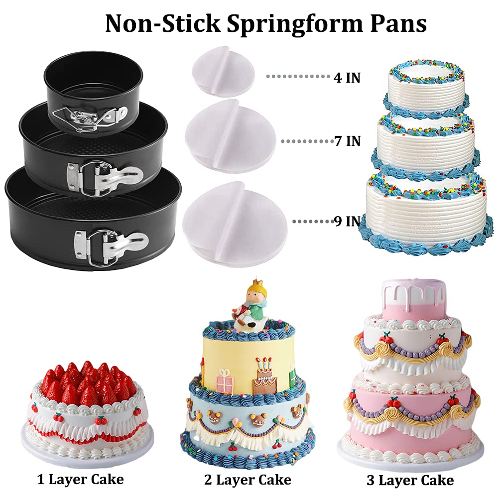 Gawren-H&E 678 PCS Cake Decorating Supplies Kit - Complete Baking Set with Cake Carrier, 3 Springform Pans, Piping Bags & Tips, Chocolate Molds, Cake Stand - Perfect for Home Bakers, Birthday Parties & Wedding Cake Decorating