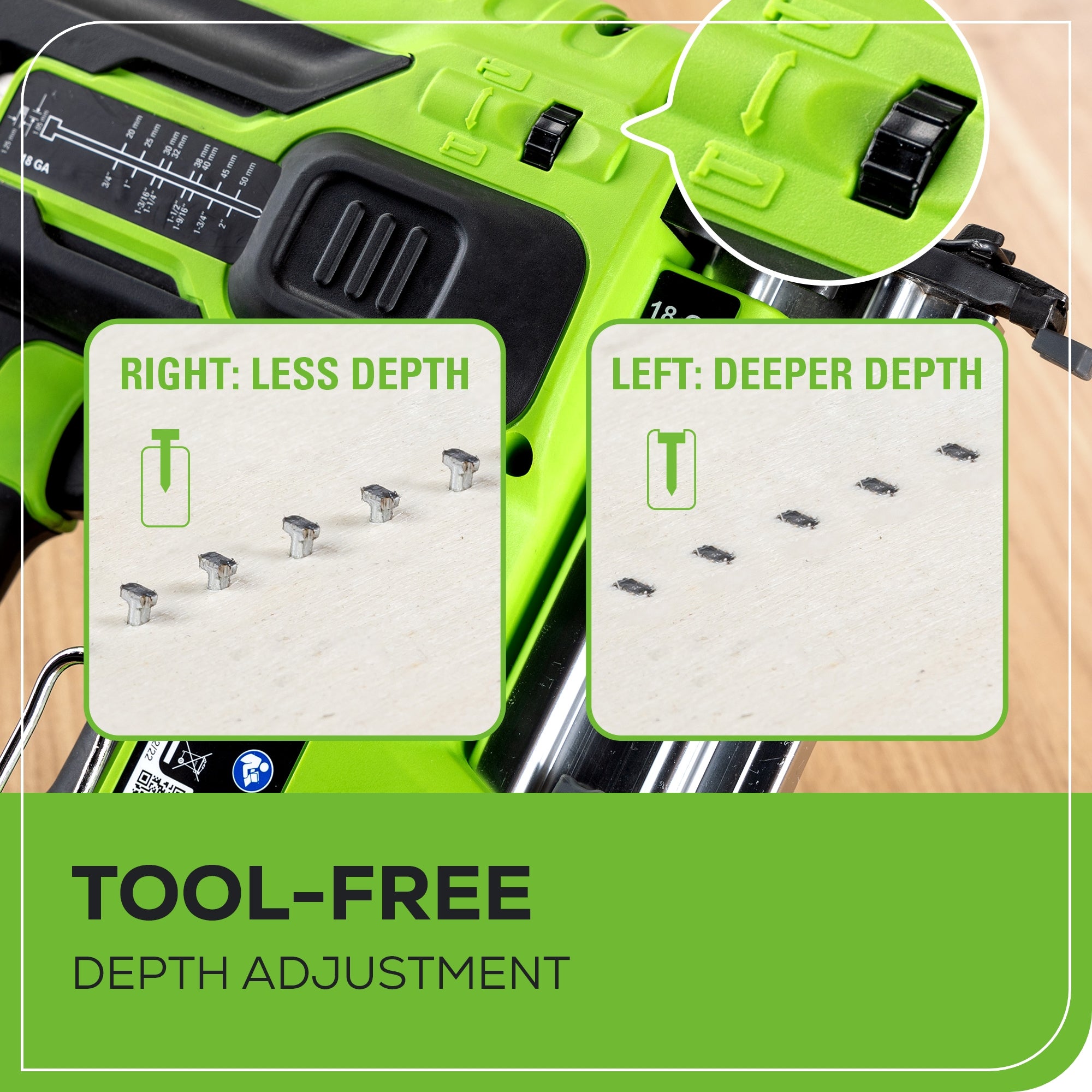 24V 18GA Cordless Brad Nailer with 2.0Ah Lithium Battery & Fast Charger - Perfect for Woodworking, Trim Installation, and DIY Home Projects