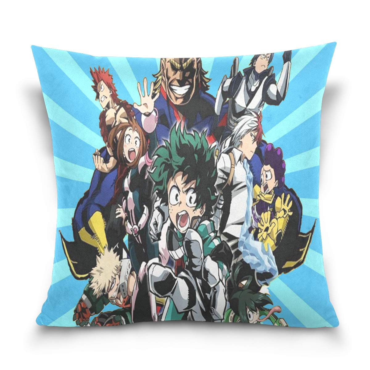 My Hero Academia #2 Linen Throw Pillow Cover 16x16 Inch - Zippered Decorative Couch Pillow Case Protector for Living Room, Bedroom & Anime Fan Decor