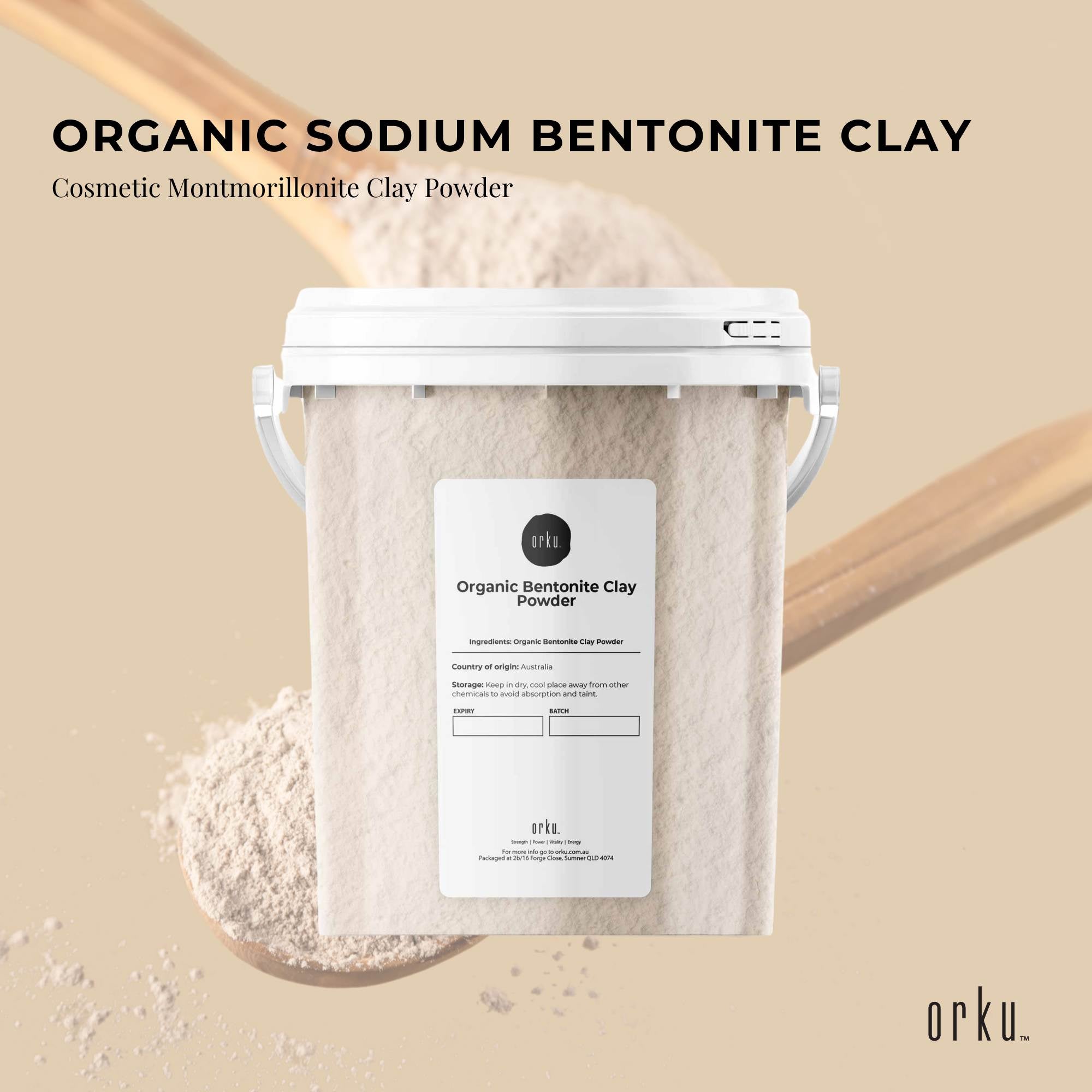 1.1Kg Organic Sodium Bentonite Clay Powder - Pure Cosmetic Grade Montmorillonite for Face Masks, Hair Care & Skin Detox - Natural Spa & DIY Beauty Treatment