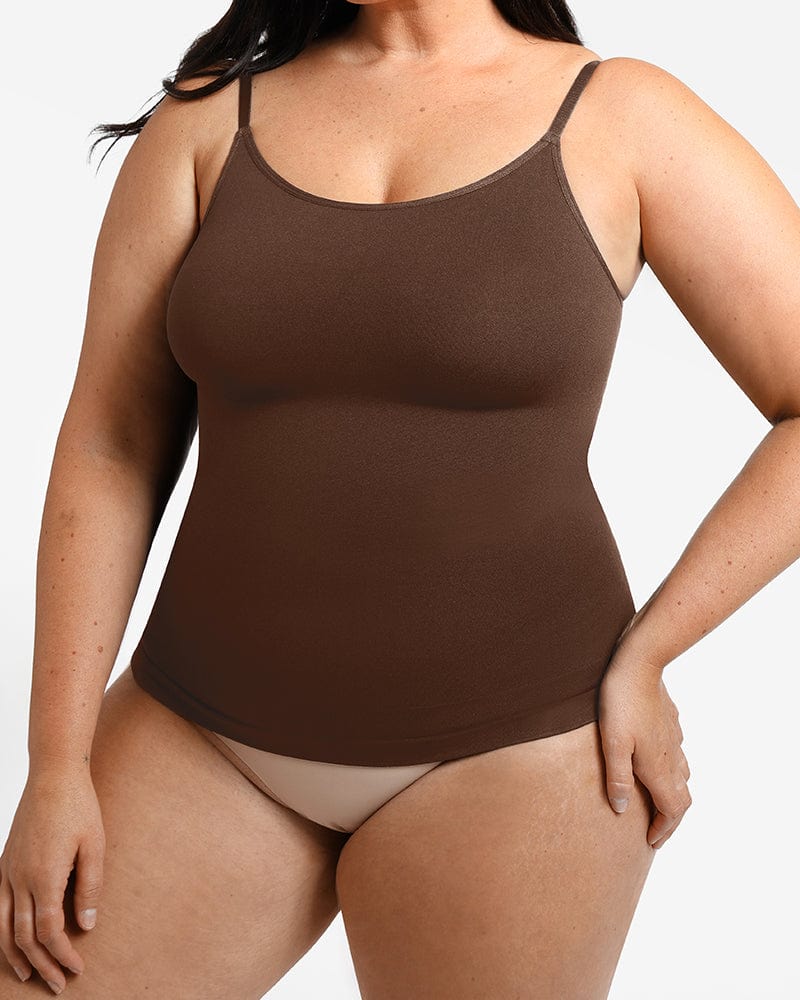 Seamless Tummy Control Shaping Cami Top for Women - Slimming Body Shaper Tank with Built-in Bra - Perfect for Workout, Layering & Everyday Wear