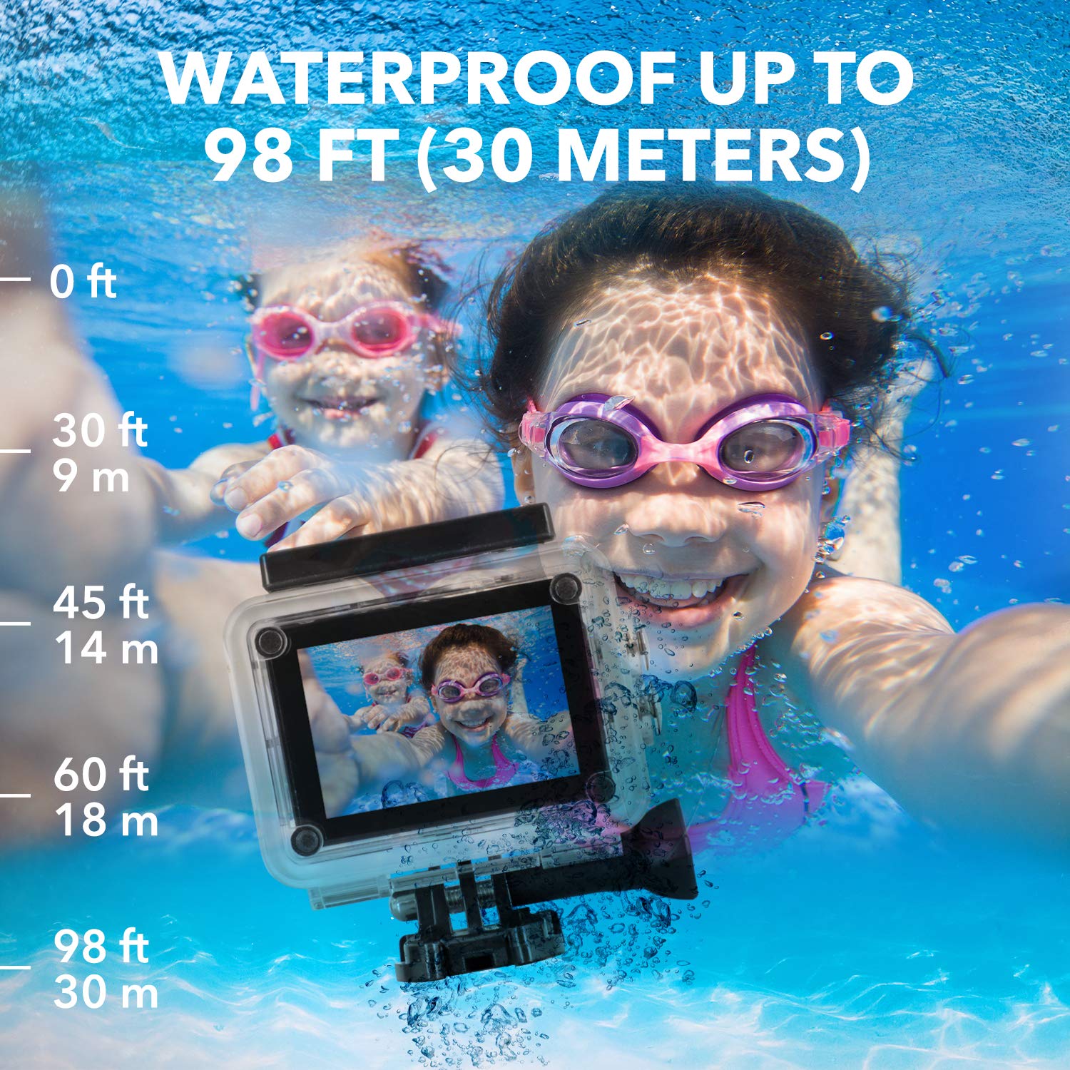 4K Waterproof Action Camera - 12MP SNAPSHOT Hero with 170° Wide Angle Lens | Professional HD Sports Camera for Diving, Skiing & Extreme Sports | Perfect for Underwater Adventures, Vlogging & Outdoor Activities