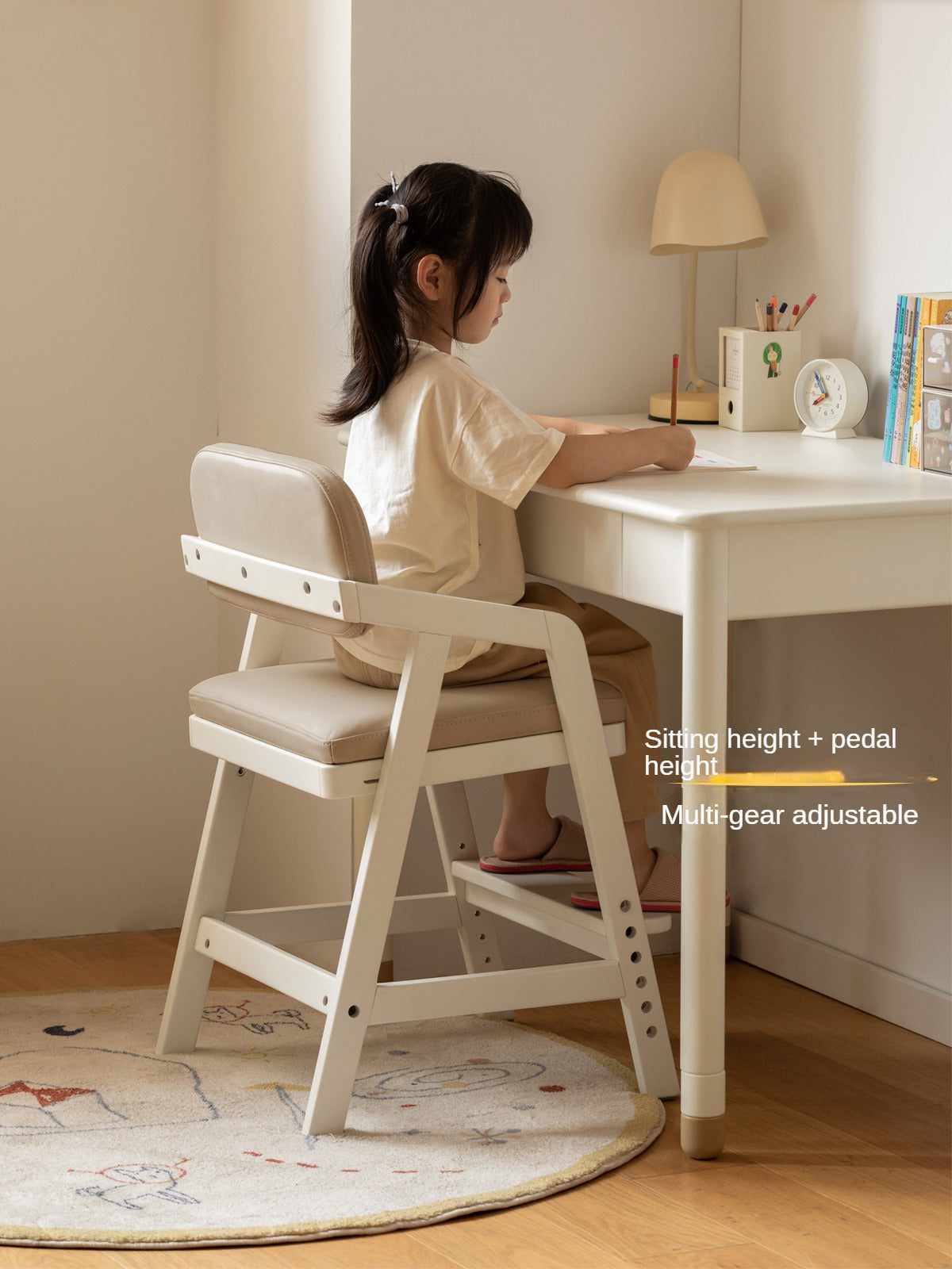 Birch Solid Wood Kids Cream Lift Chair - Comfortable & Stylish for Bedroom, Nursery, or Playroom