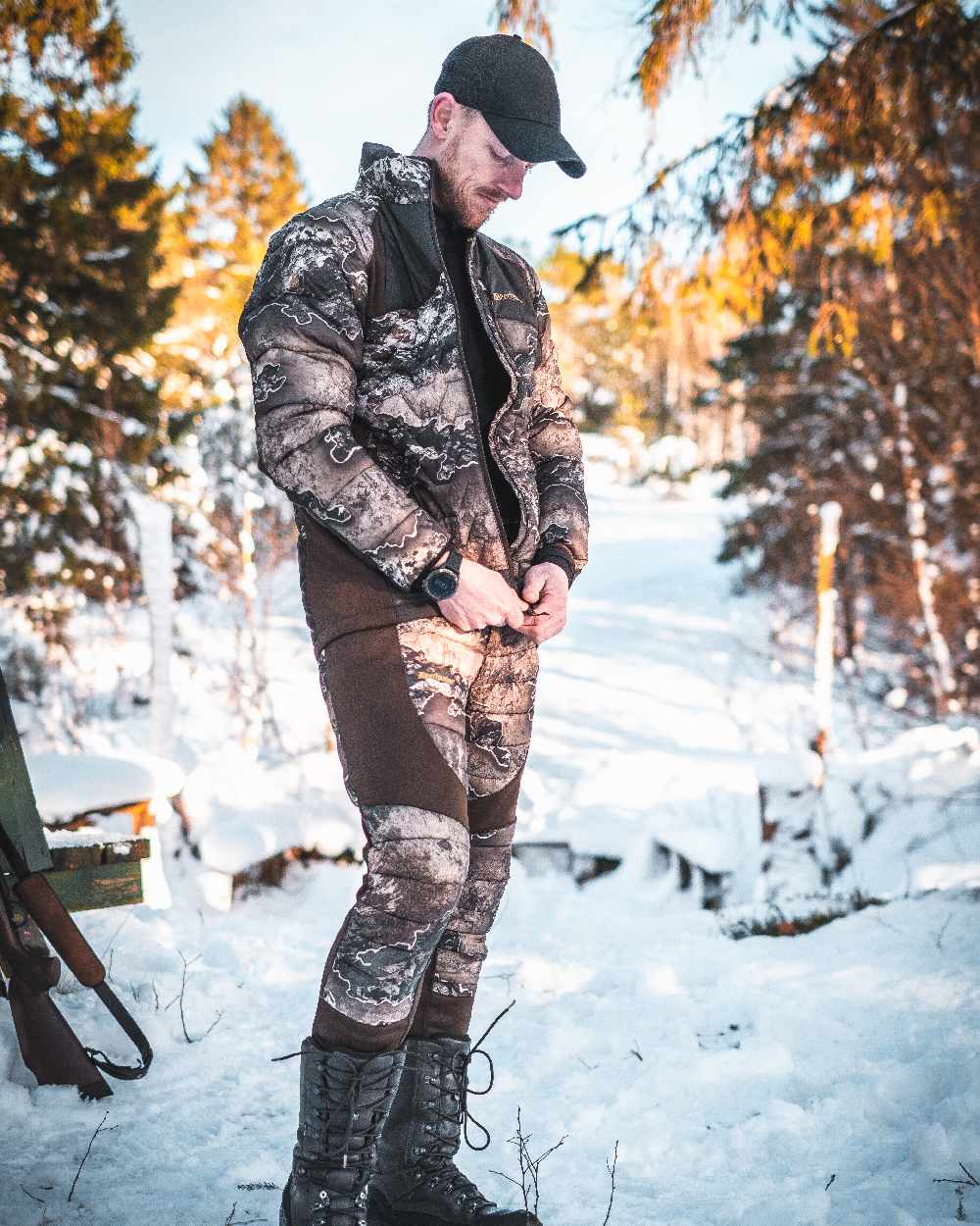 Deerhunter Excape Quilted Trousers for Men - Waterproof Winter Hiking Pants with Insulation - Outdoor Camping & Cold Weather Activities