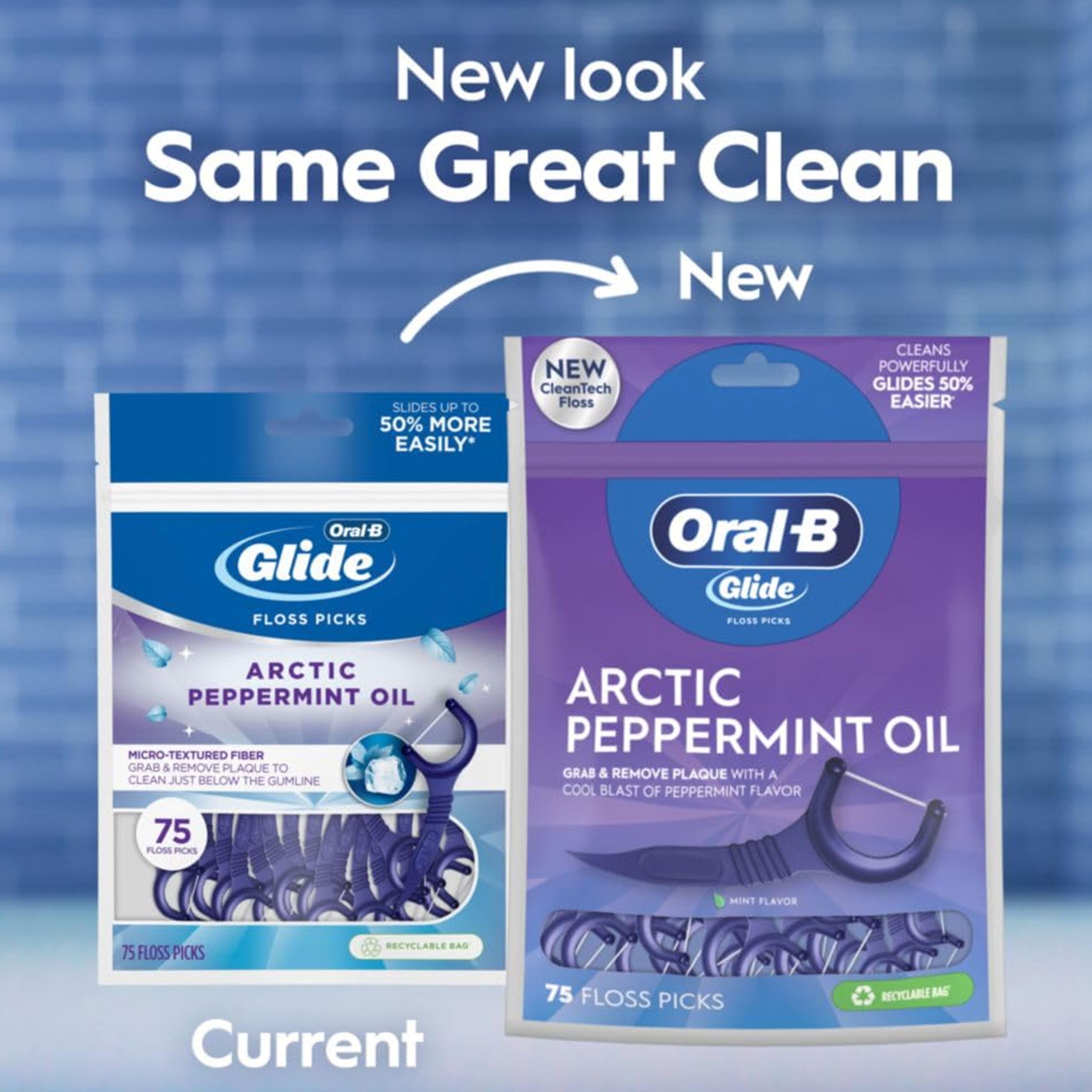 Oral-B Glide 3D White Dental Floss Picks - Radiant Mint Flavor, 75 Count (Pack of 4) | Teeth Whitening & Plaque Removal | Perfect for Travel, Office & Daily Oral Care