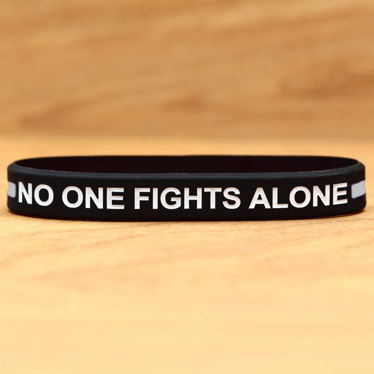 20 Thin Gray Line 'No One Fights Alone' Support Bracelets - Police, Military & First Responder Appreciation Gifts for Men & Women