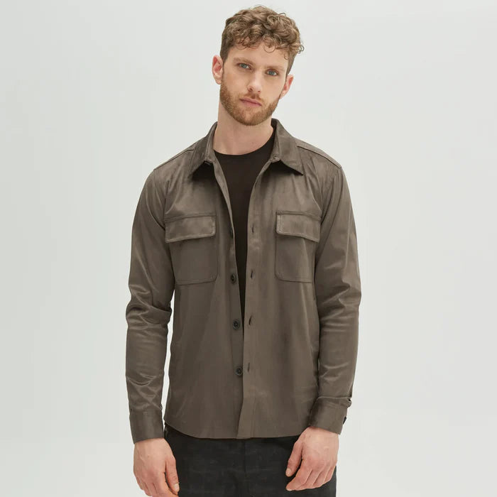 Premium Robert Barakett Suede Shirt Jacket for Men - Soft & Stylish Casual Wear - Perfect for Fall & Winter Outfits