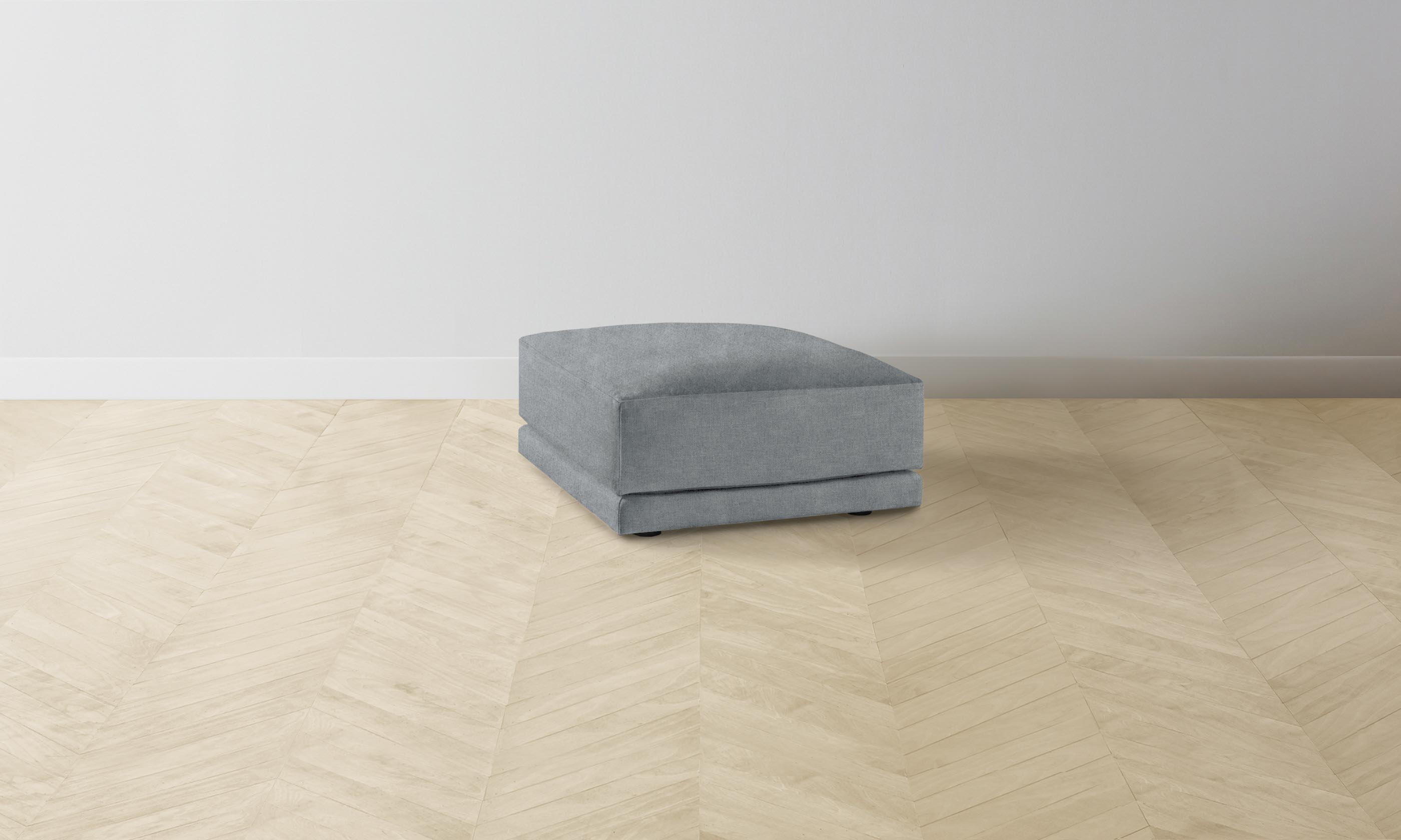 The Jones Ottoman - Performance Mélange Weave Aegean - Stylish and Durable Footrest for Living Room, Bedroom, or Office