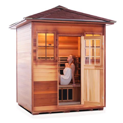 Enlighten Sauna Sierra 4-Person Full Spectrum Infrared Sauna for Indoor & Outdoor Use - Perfect for Home Spa, Relaxation & Detox Therapy