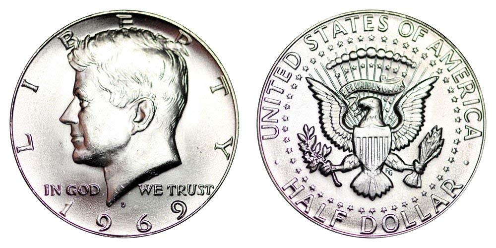 1969 D Kennedy Half Dollar 40% Silver BU - Rare US Coin Collection, Perfect for Coin Collectors & Silver Investors | Gift for History Buffs & Numismatists