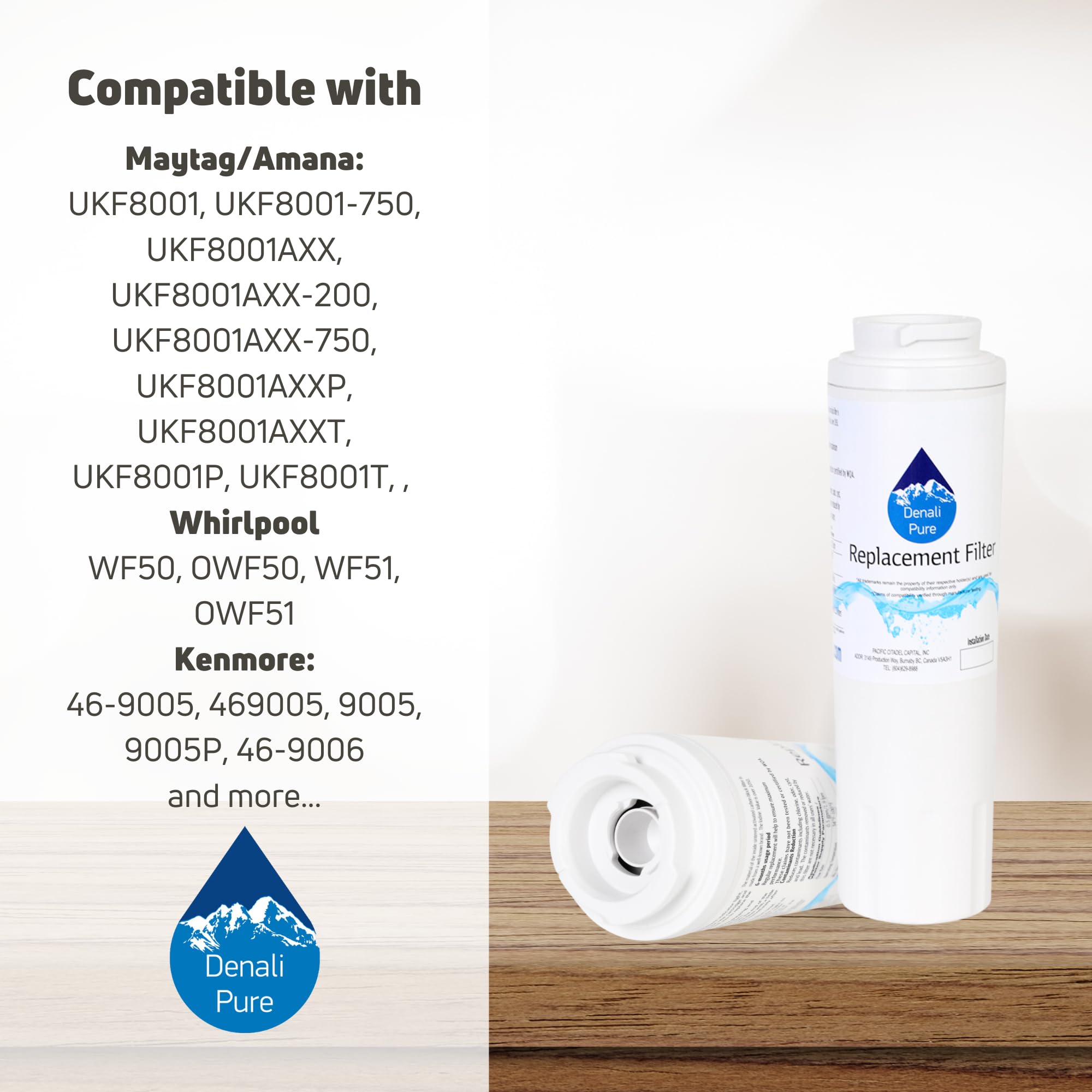 4-Pack Whirlpool GX5FHTXVQ Refrigerator Water Filter Replacement - Compatible with Whirlpool 4396395 Fridge Water Filter Cartridge | Pure Drinking Water for Home & Office Use