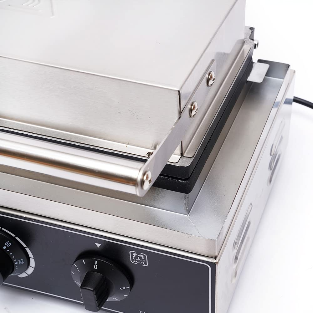 6 Stick 110V 1.55KW Commercial Waffle Maker - Stainless Steel Electric Waffle Machine with Nonstick Coating | Perfect for Breakfast, Brunch, Cafes & Restaurants