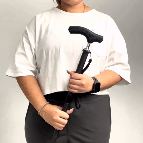 Foldable Carbon Fiber Walking Cane - Lightweight Adjustable Mobility Cane for Seniors & Adults - Perfect for Travel, Hiking & Everyday Support