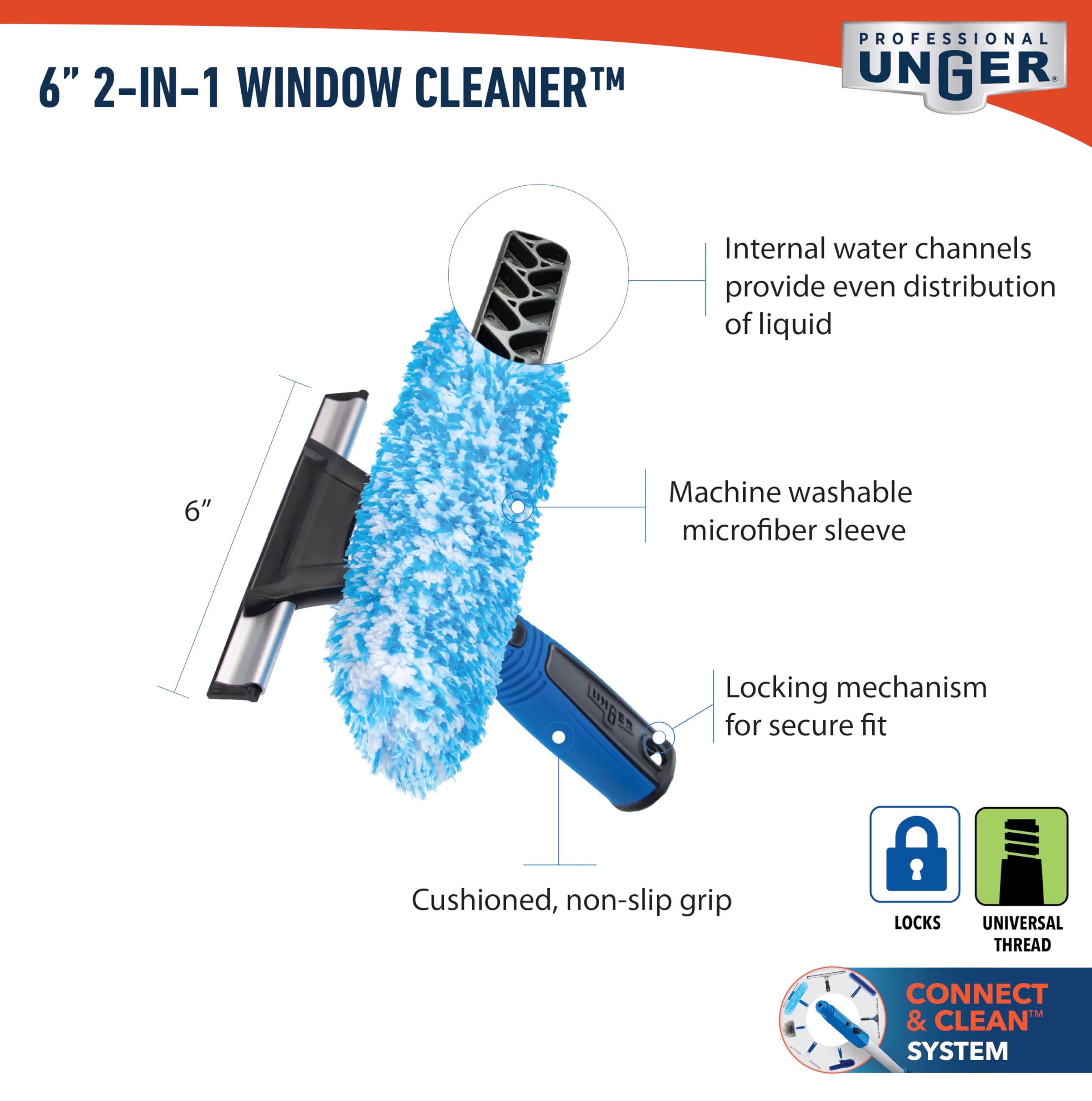 Unger 2-in-1 Squeegee Scrubber - 6