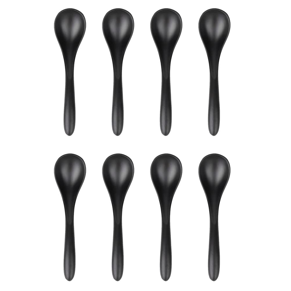 DOITOOL 8-Piece Melamine Kitchen Spoon Set - Pasta Spoon, Espresso Spoon, Asian Soup Spoon, Rice Spoon - Durable & Practical for Cooking, Serving, and Dining - Perfect for Home, Restaurant, and Outdoor Use