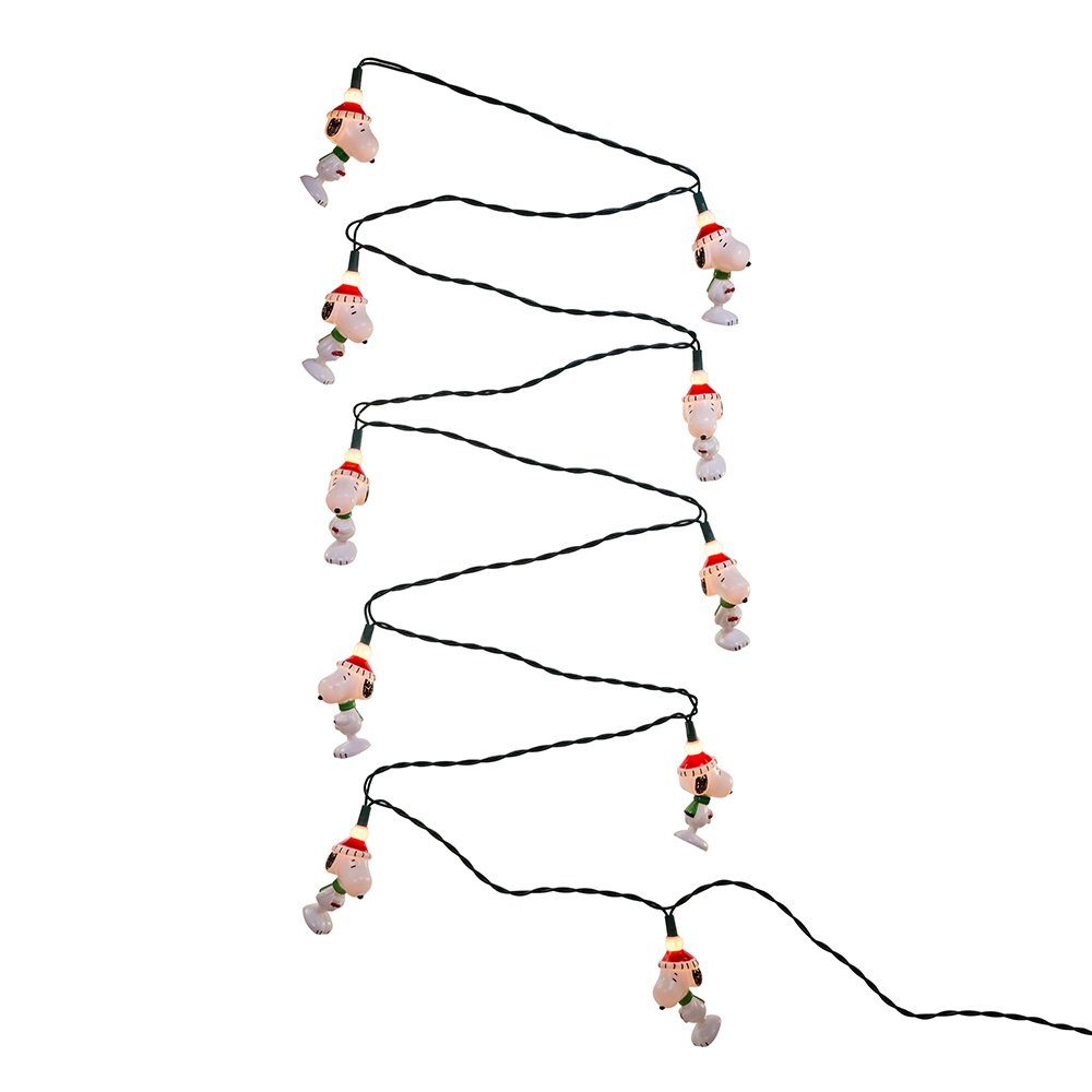 Peanuts Kurt Adler 11-Foot 10-Light Snoopy Christmas Light Set - Outdoor & Indoor Holiday Decor for Home, Tree, and Yard