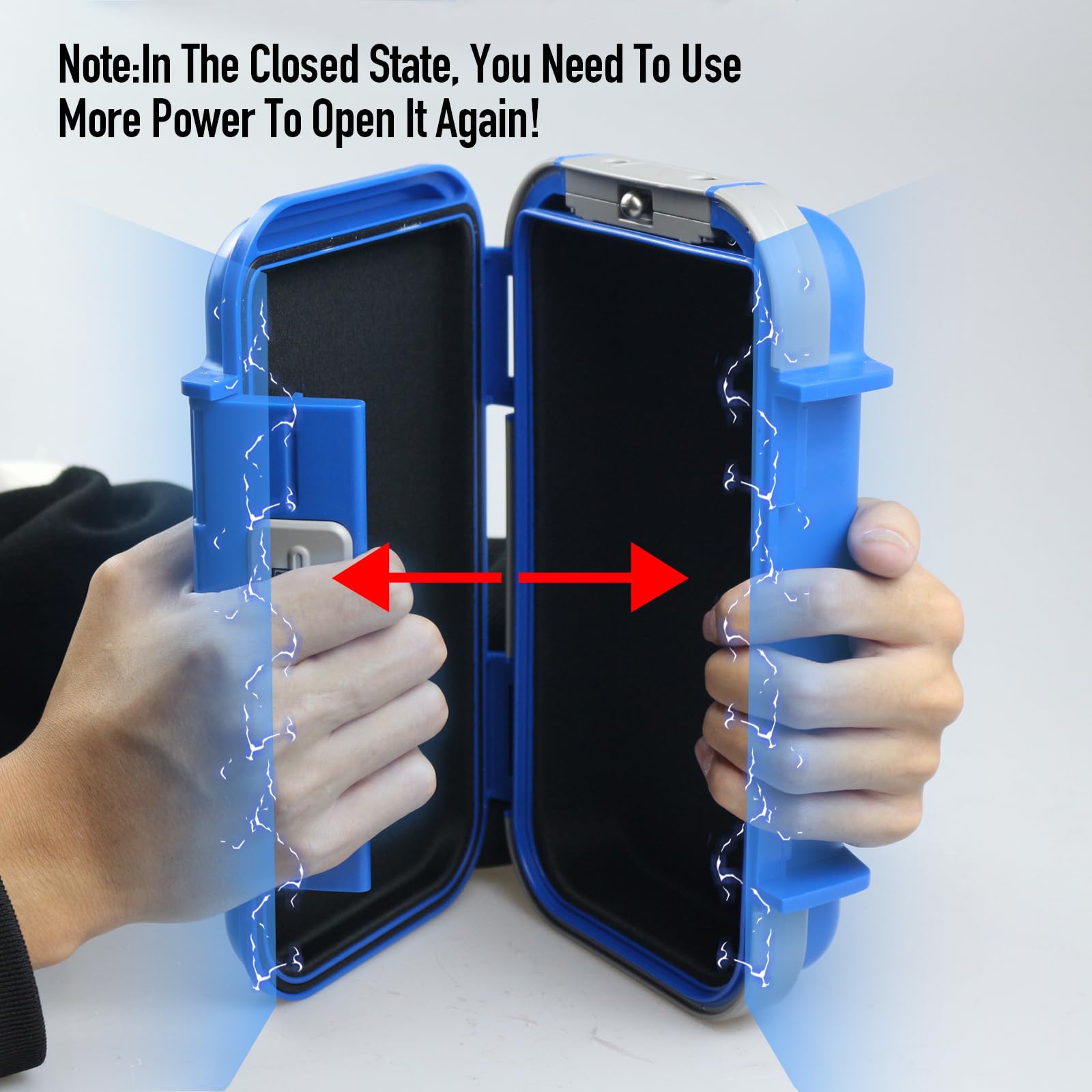 Portable Combination Lock Box - Waterproof Anti-Theft Security Case with Removable Chain & Digital Code - Perfect for Travel, Home, Office & Outdoor Use (Blue)