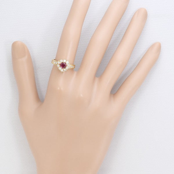 18K Yellow Gold Ruby Diamond Ring for Women - Elegant Vintage Style Engagement & Wedding Jewelry Gift - Perfect for Anniversaries, Proposals & Special Occasions