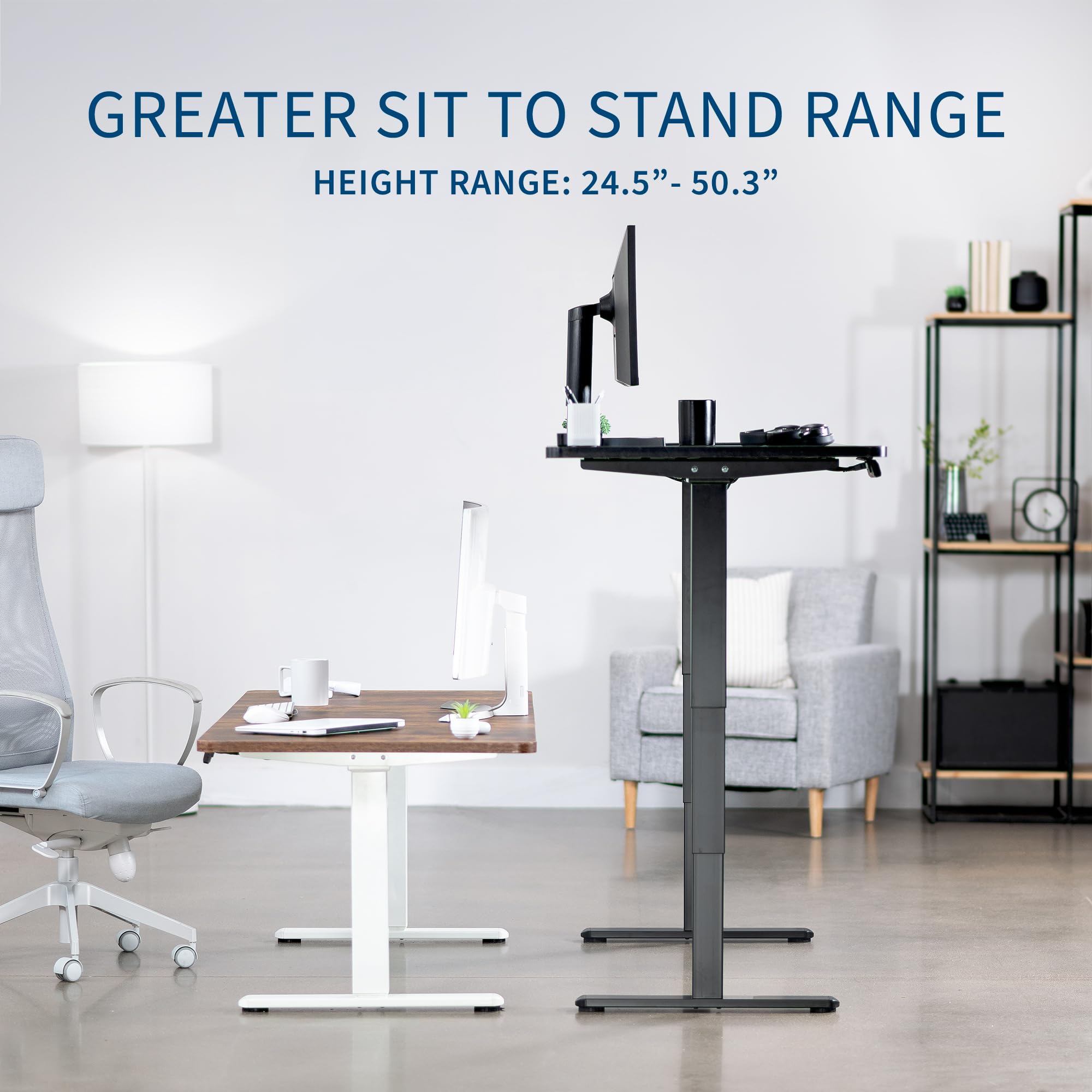 VIVO Electric 71 x 36 Inch Adjustable Height Standing Desk with Dual Motor & Memory Controller, Light Wood Top & Black Frame (DESK-KIT-2B7C-36) - Perfect for Home Office, Gaming Setup, and Workspace Ergonomics