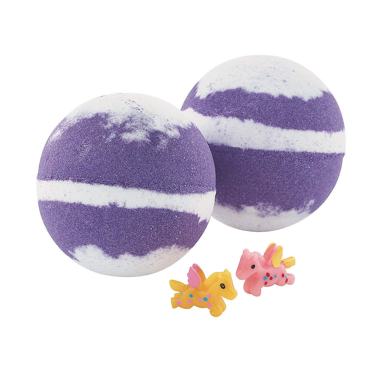 Fun Express Fizzy Bath Bombs with Surprise Unicorn Toys Inside - 6 Piece Set for Kids Birthday Party Favors & Bathtime Fun