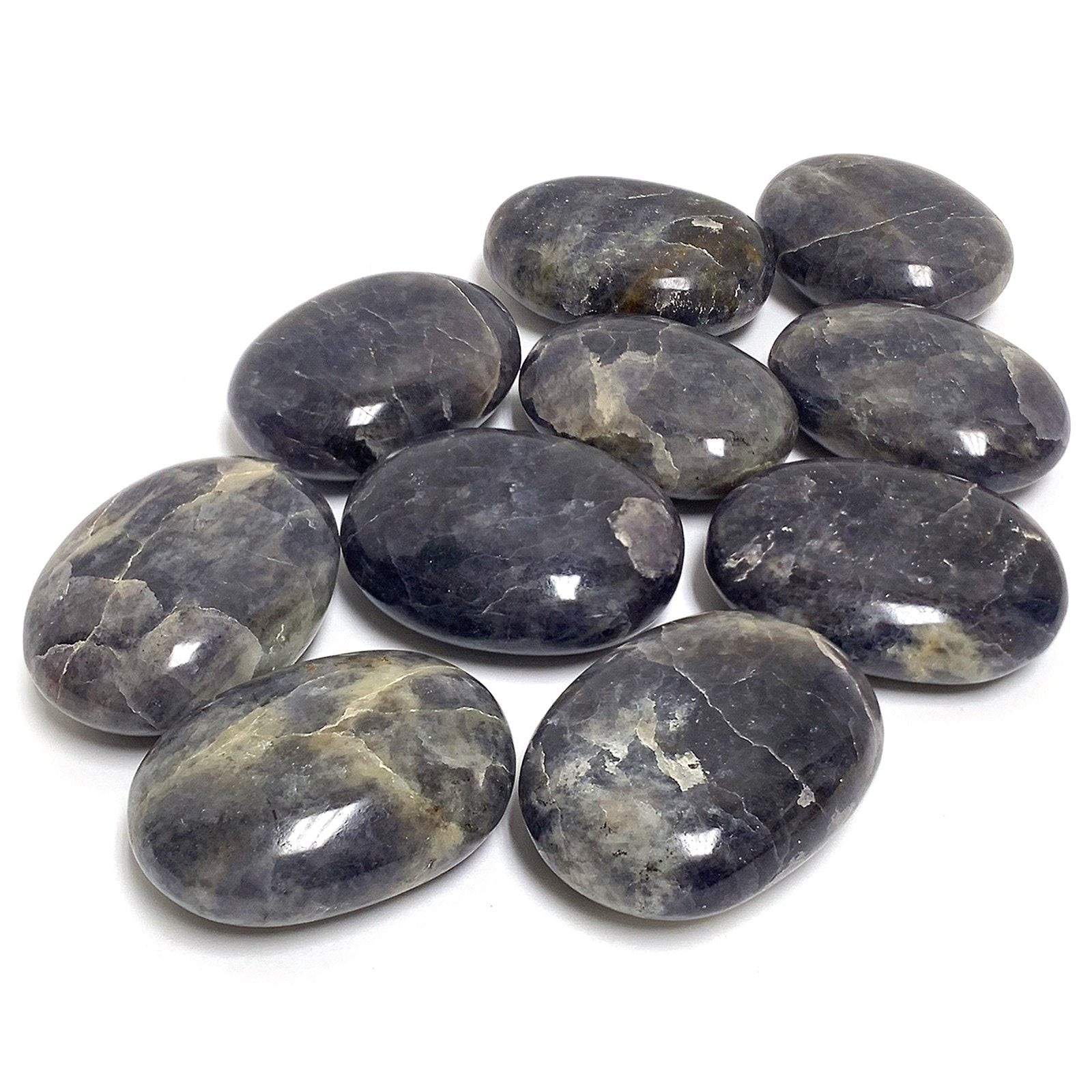 Natural Iolite Palm Stone - Polished Violet Blue Crystal Gemstone for Collectors, Healing, Meditation & Jewelry Making - Perfect Gift & Pocket Worry Stone - Iolite Gemstone for Energy Work & Spiritual Healing (RSH232)