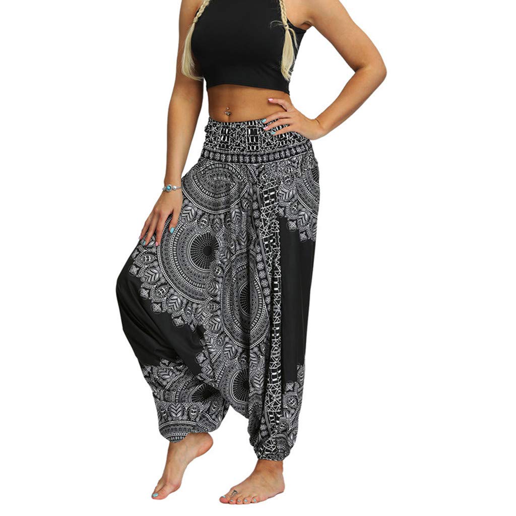 YfiDSJFGJ Flare Leggings for Women - High Waisted Yoga Pants, Loose Casual Boho Jumpsuit Trousers | Perfect for Yoga, Workouts, Lounge & Boho Fashion Outfits