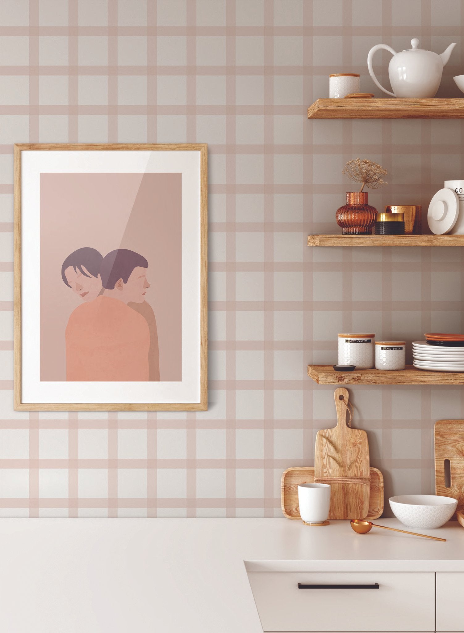 Off the Grid Wallpaper - Modern Geometric Peel and Stick Wallpaper for Home & Office Decor | Perfect for Bedroom, Living Room, and Workspace Accent Walls