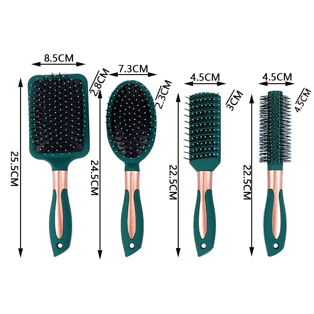 Anti Static Hair Brush Set for Women & Men - Detangling & Shine for Wet/Dry Hair at Home & Travel