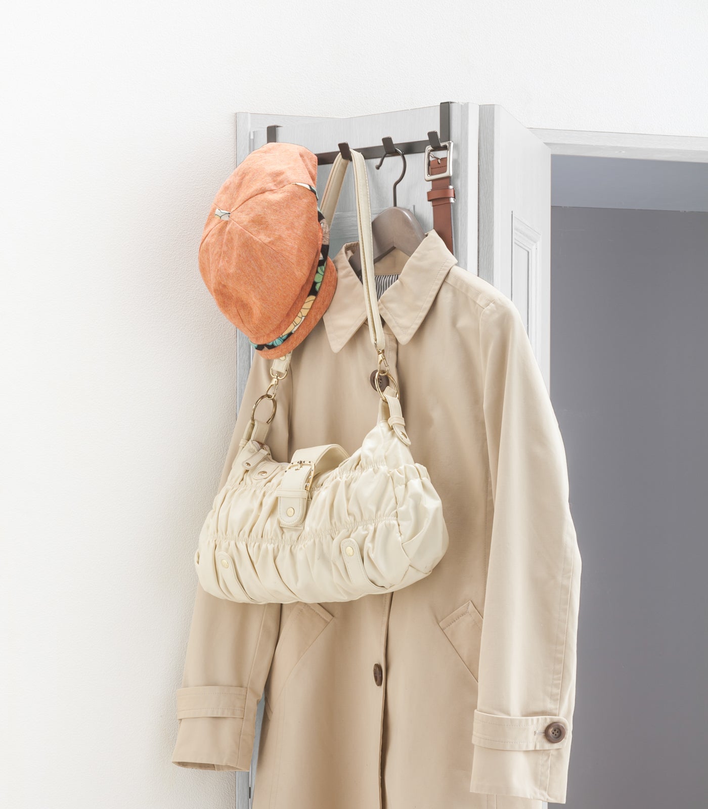 Heavy Duty Over The Door Hanger - Durable Steel Hooks for Hanging Clothes, Towels & Accessories - Perfect for Bedroom, Bathroom & Closet Organization