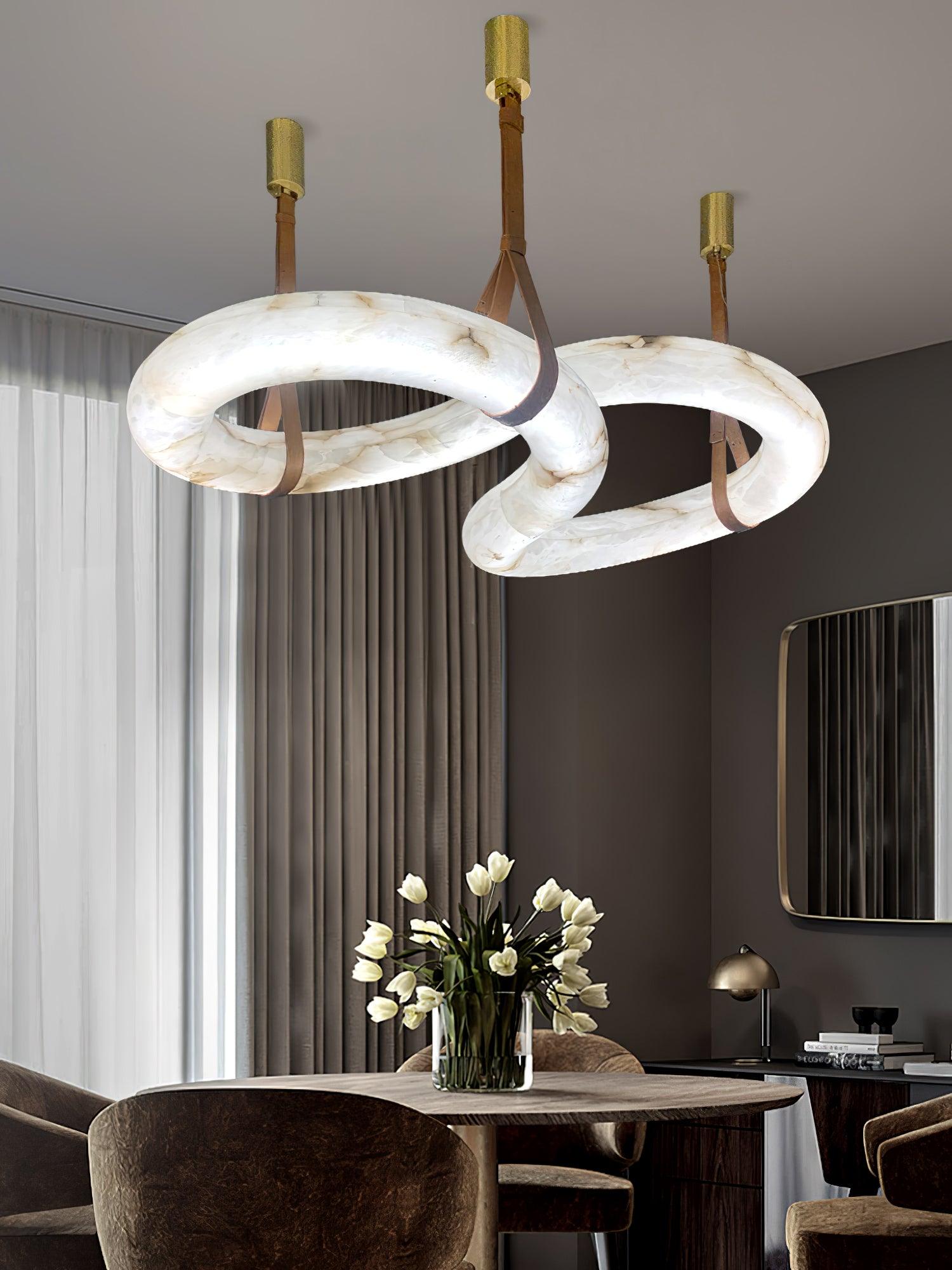 Modern Infinity Pendant Lamp - Adjustable Hanging Light Fixture for Kitchen Island, Dining Room & Bedroom - Elegant Home Decor Lighting