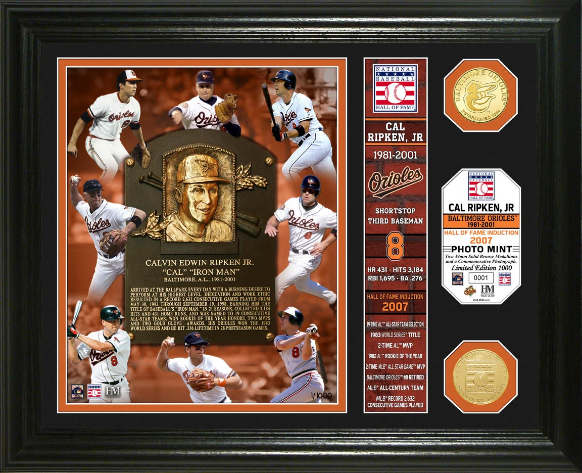 Cal Ripken Jr. Hall of Fame Banner Photo Mint - Authentic Collectible Sports Memorabilia for Baseball Fans - Perfect for Man Cave, Sports Bar, or Collector's Display