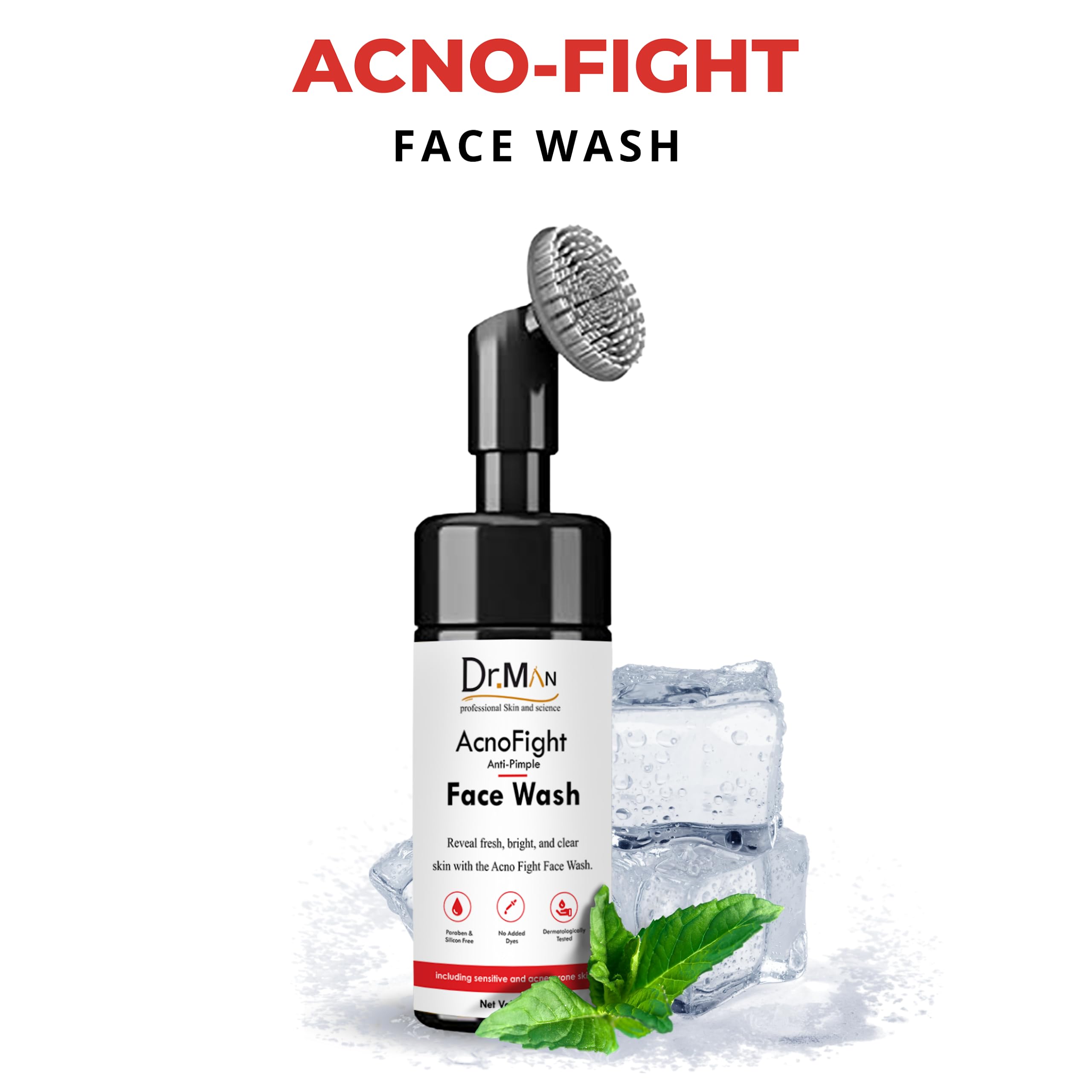 Dr.Man Professional Acne Fighting Anti-Pimple Face Wash 100ml - Gentle Cleanser for Oily & Acne-Prone Skin - Daily Use for Clear Complexion