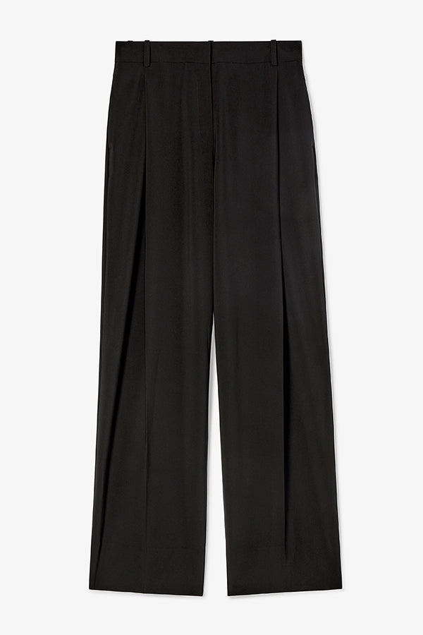 Rina Sculptural High-Waisted Pants - OrigamiTech Pleated Trousers in Black for Women | Office Wear & Evening Outfits