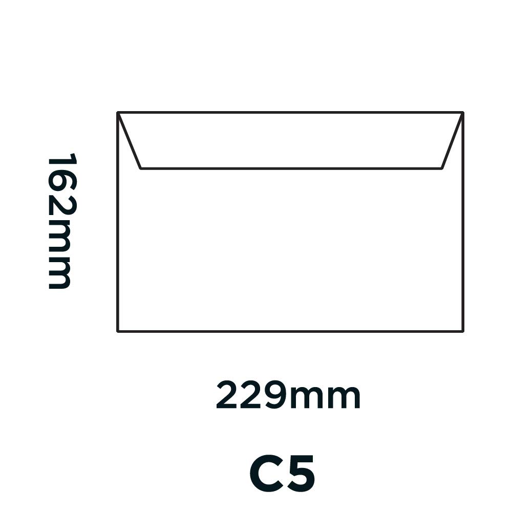 Creative Shine C5 162 x 229mm Peel & Seal Wallet Envelopes - Chrome Plated (100 Pack) for Business Mail, Wedding Invitations & Greeting Cards