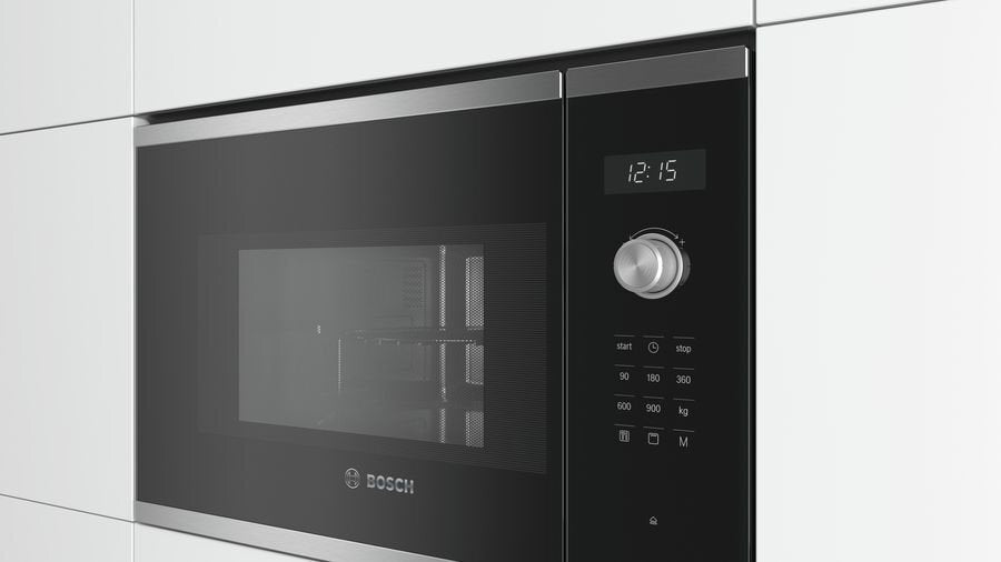 Bosch Serie 6 25L Built-In Microwave Oven 900W Stainless Steel BEL554MS0A - Perfect for Modern Kitchens, Fast Cooking & Reheating Meals