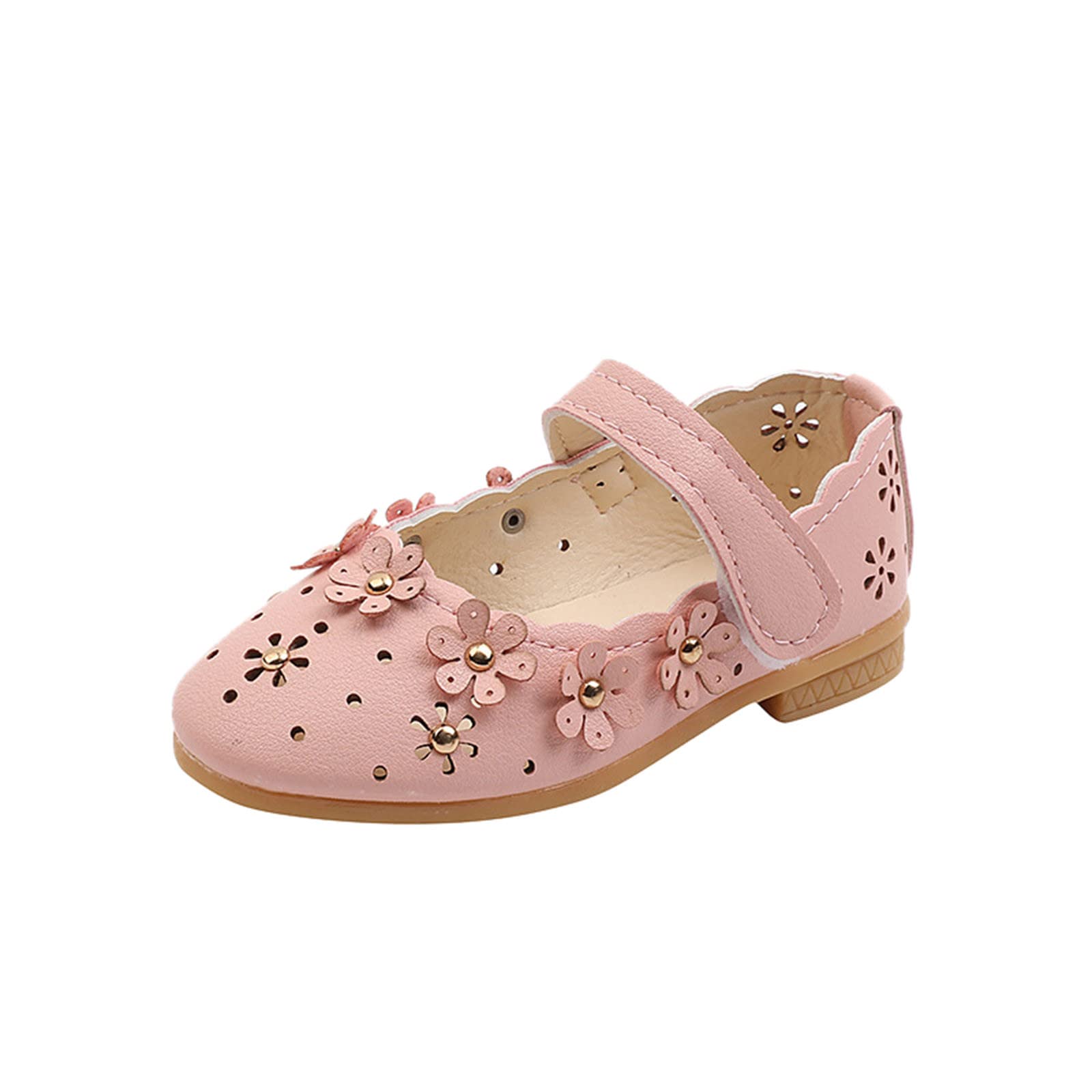 Princess Sandals for Girls - Soft Sole Flower Shoes for Toddlers (Pink, Size 8) - Perfect for Parties & Play