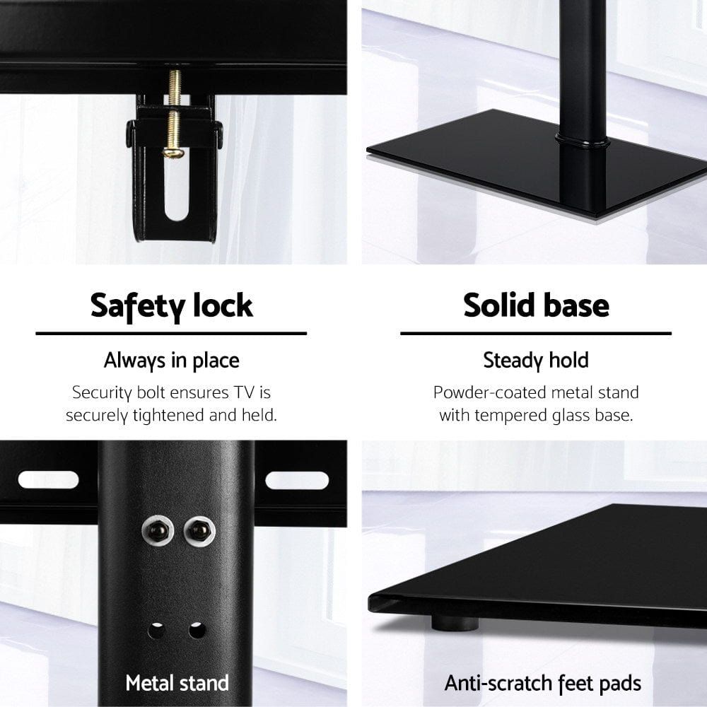 Adjustable Table Top TV Swivel Mount Stand - Universal Flat Screen Monitor Bracket for 13-42 Inch Screens - Perfect for Living Room, Bedroom, or Office Setup