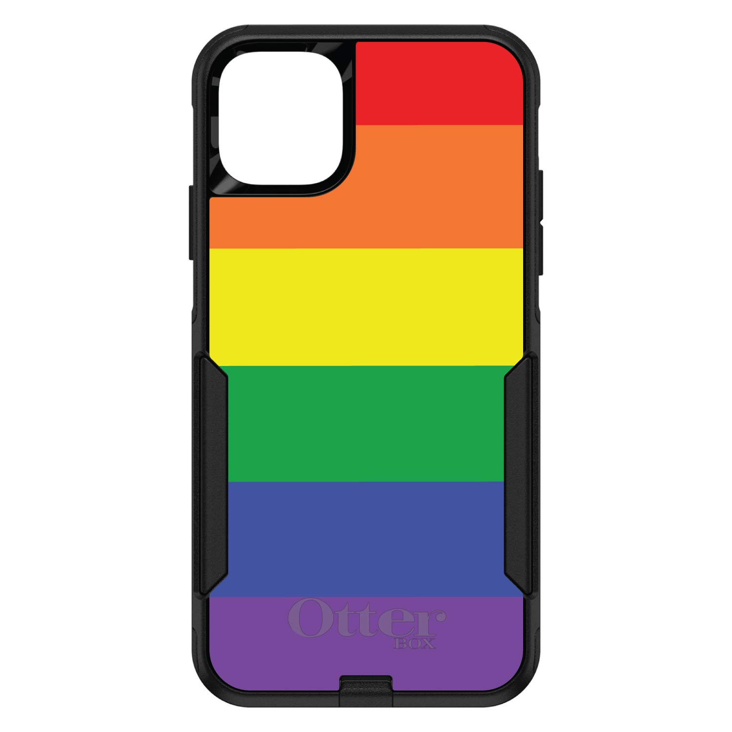 DistinctInk iPhone 11 Case (6.1 Inch) - Rainbow Stripes LGBTQ Pride Protective Cover - Durable Shockproof Replacement for OtterBox Commuter - Show Your Support for Gay Rights - Perfect for Daily Use, Work & Pride Events