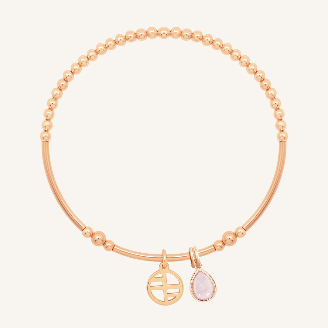 Rose Quartz Trove Charm Bracelet for Women - Healing Crystal Jewelry for Positive Energy & Love - Perfect for Meditation, Gifts, and Spiritual Healing